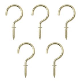 Brass-plated Round Cup hook (L)46.5mm, Pack of 25
