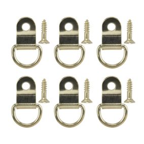 Brass-plated Small Picture hook, Pack of 6