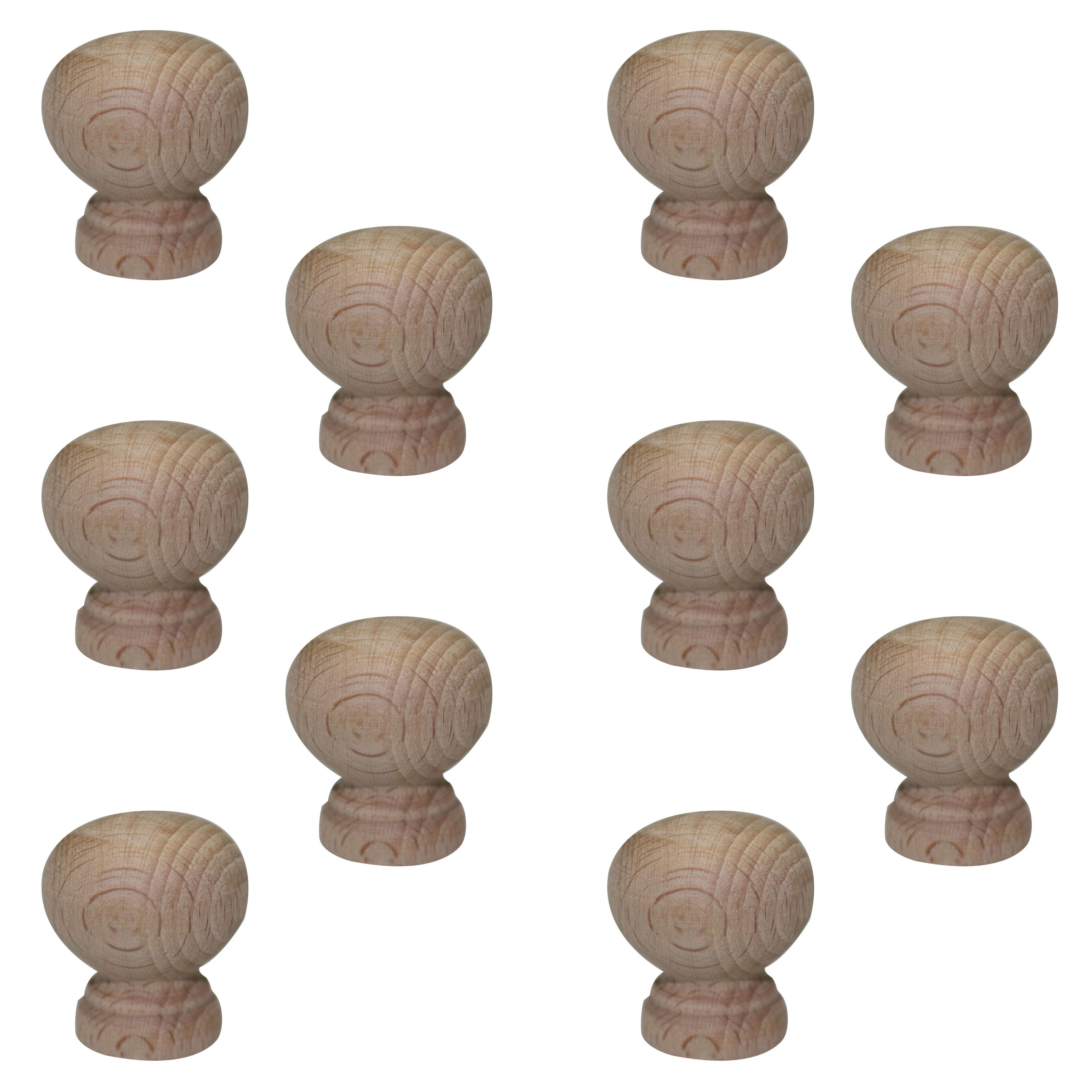 Brass, steel & wire Round Furniture Knob (Dia)30mm, Pack of 10