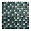 Bressia Blue & green Glass Mosaic tile, (L)306mm (W)306mm