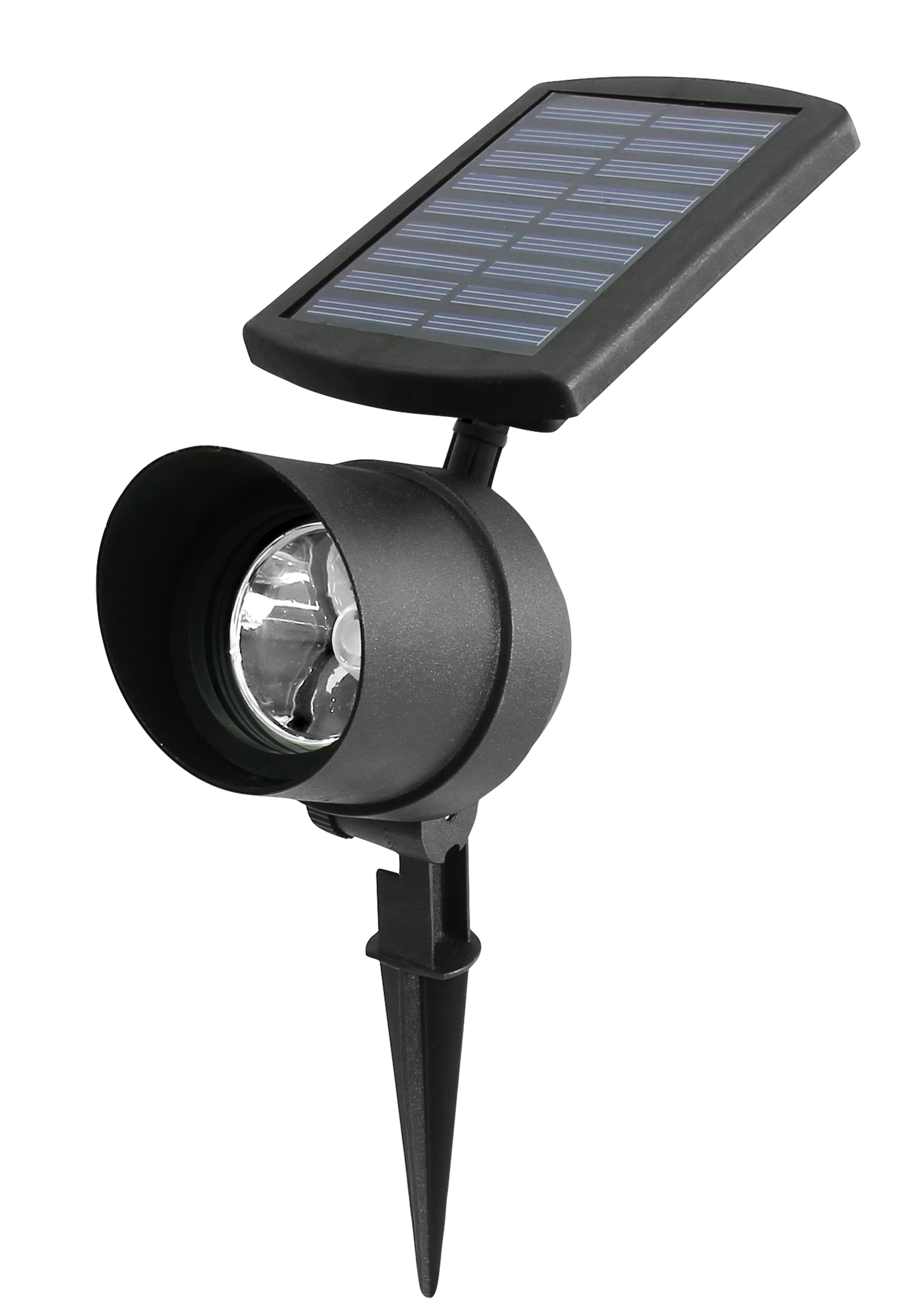bridger Black Solar-powered Integrated LED Outdoor Spotlight