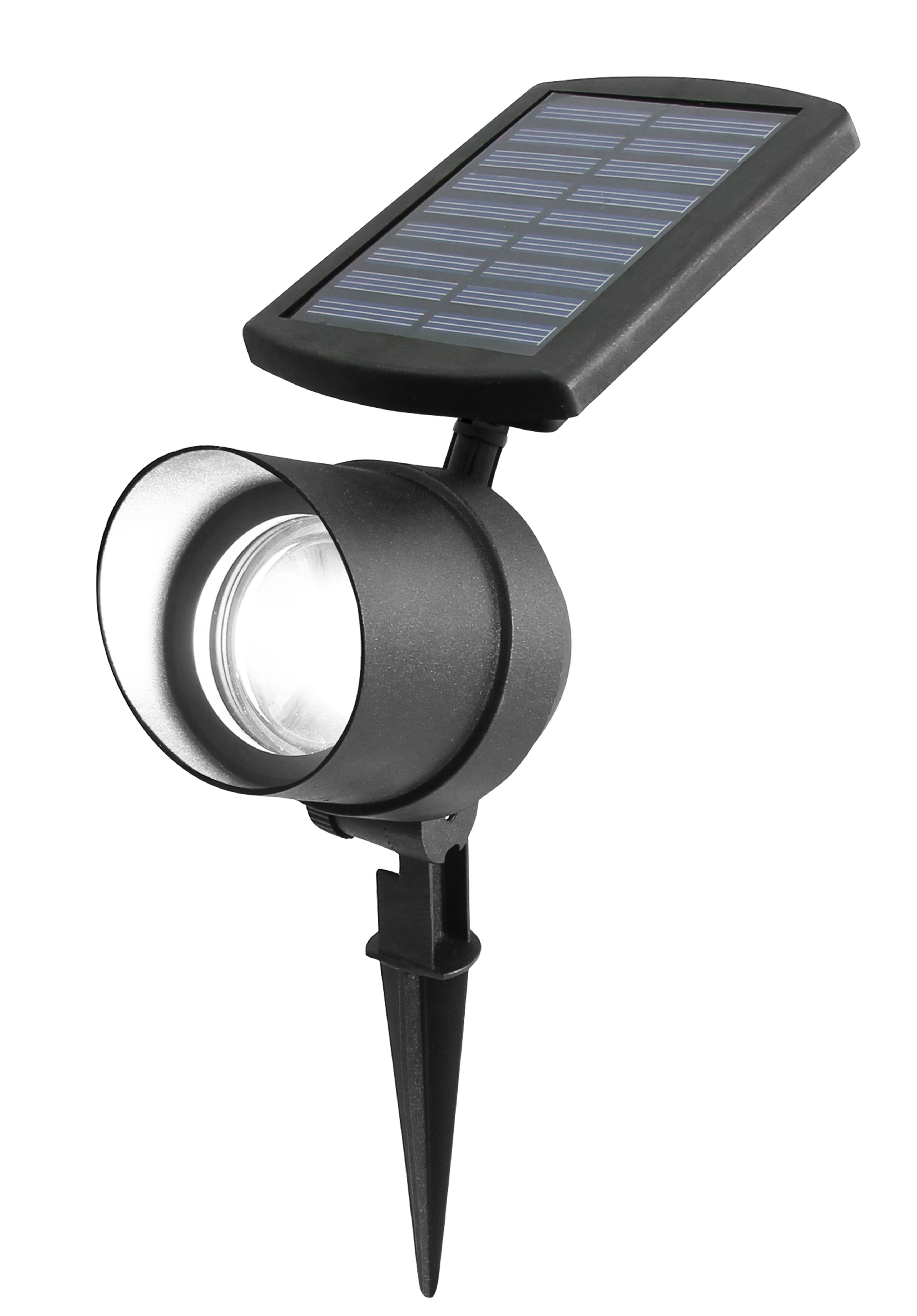 bridger Black Solar-powered Integrated LED Outdoor Spotlight