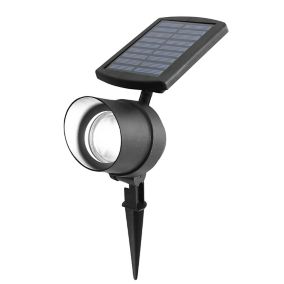 bridger Black Solar-powered Integrated LED Outdoor Spotlight
