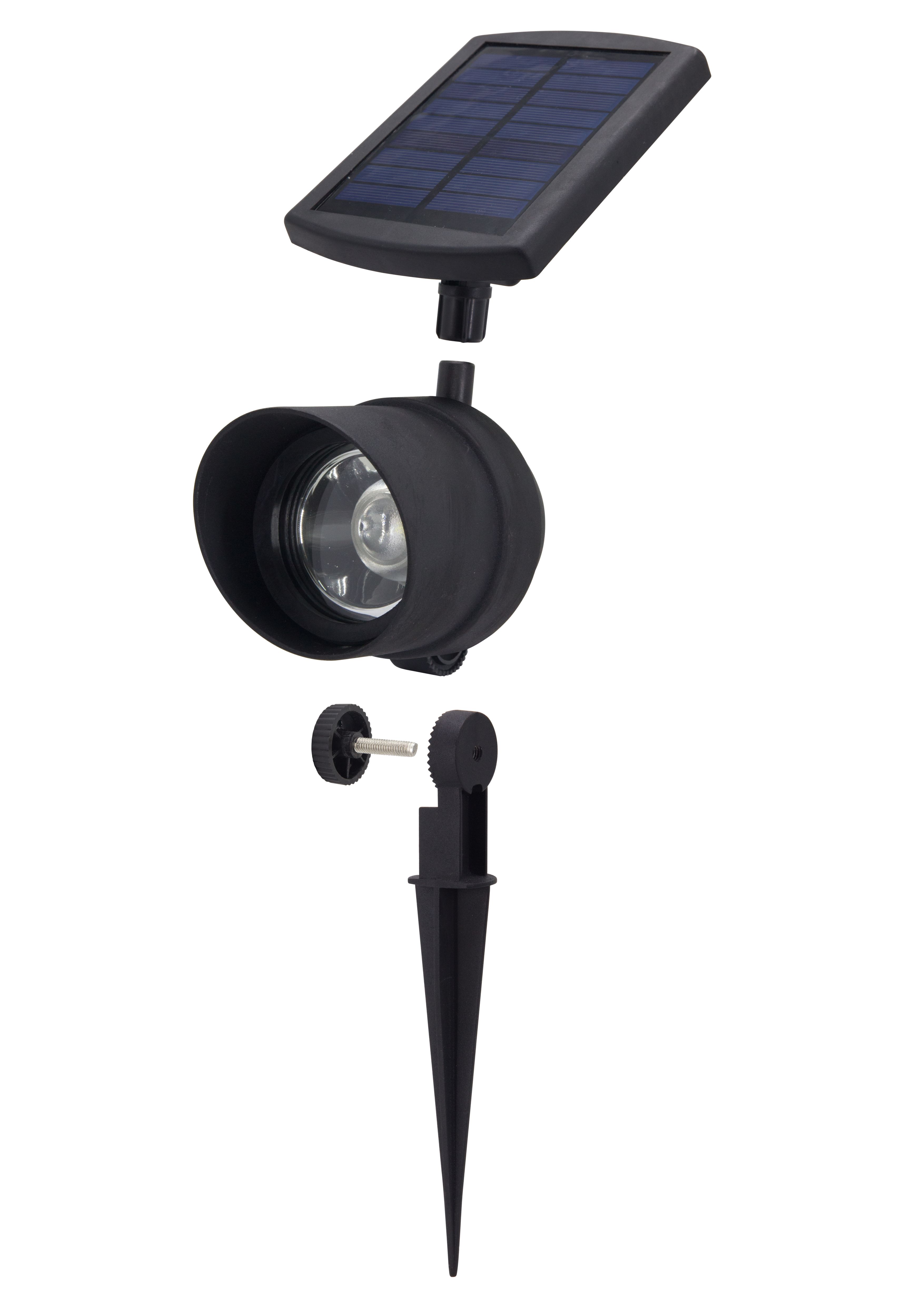 bridger Black Solar-powered Integrated LED Outdoor Spotlight - 4