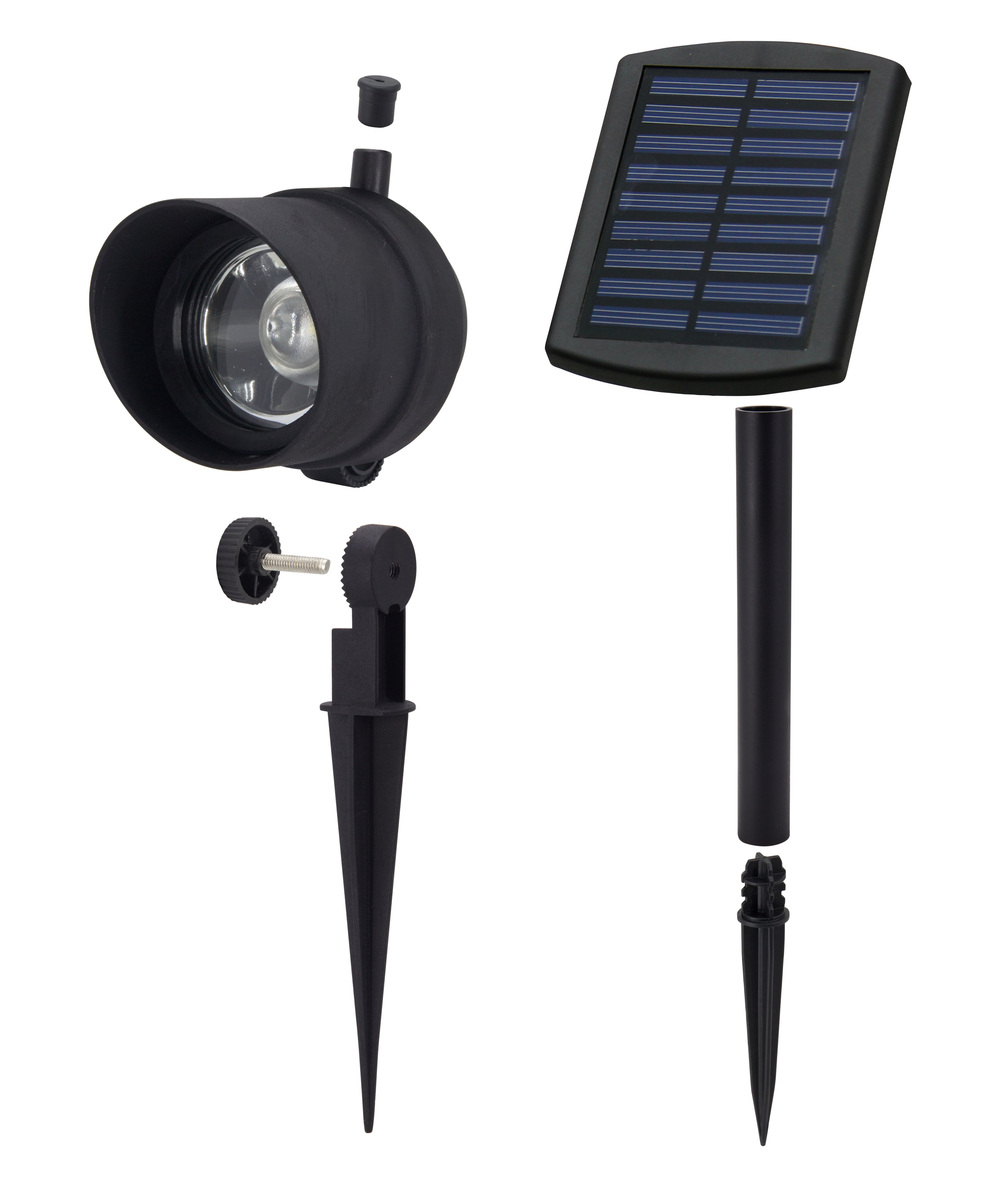 bridger Black Solar-powered Integrated LED Outdoor Spotlight - 5