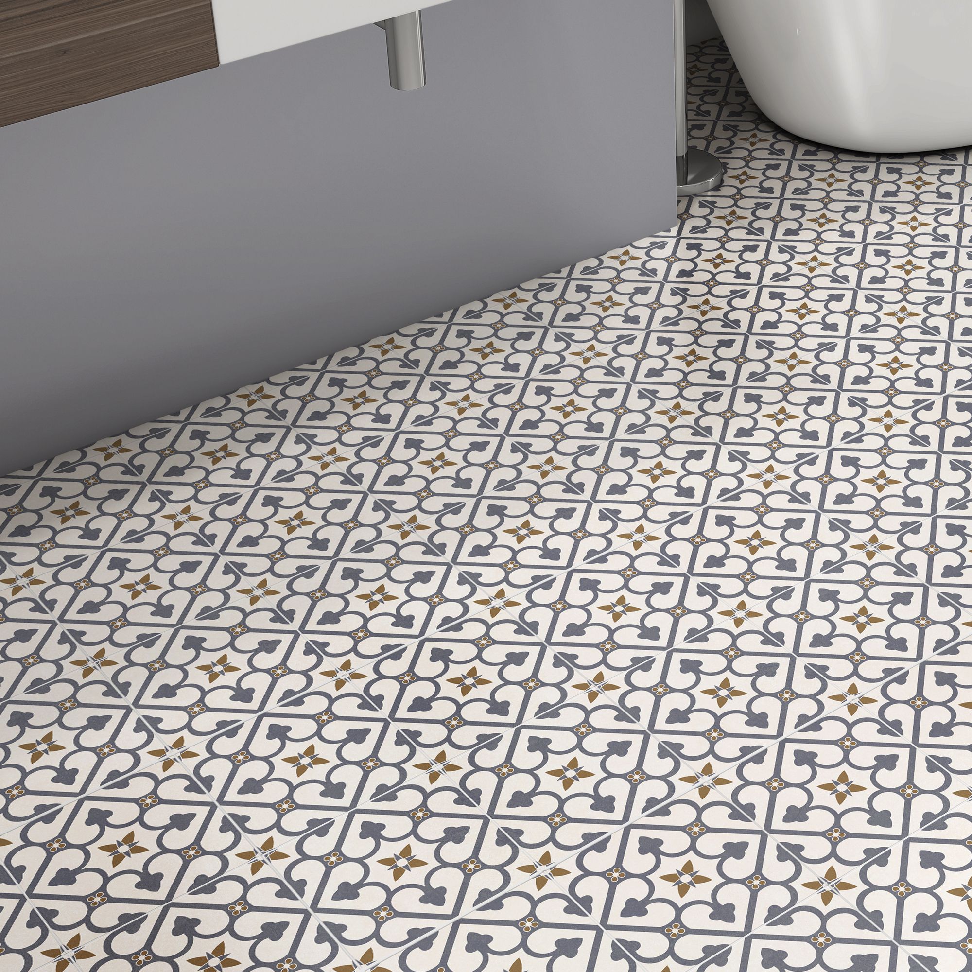 Brighton Blue Matt Porcelain Indoor Wall & floor Tile - 3