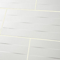 Brindisie White Satin Rectangle Concrete effect Ceramic Wall Tile Sample