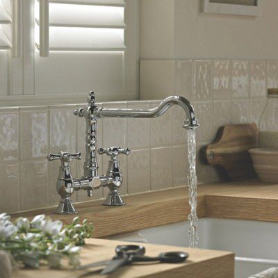 Bristan Colonial bridge Chrome effect Kitchen Mixer Tap