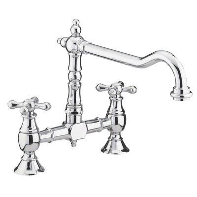 Bristan Colonial bridge Chrome effect Kitchen Mixer Tap