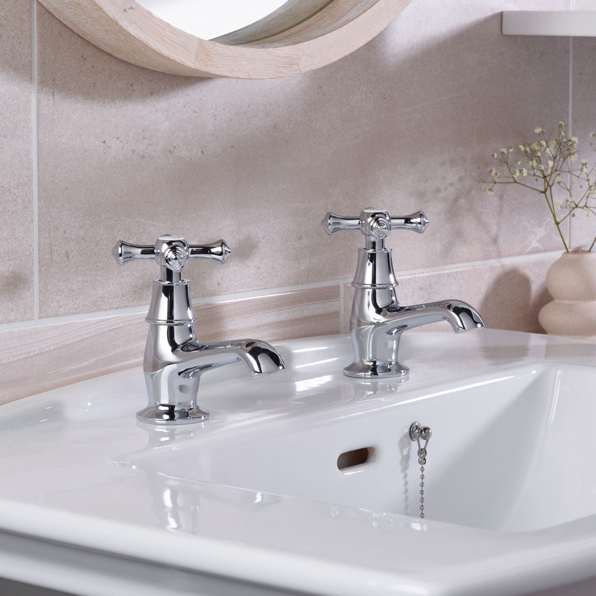 Bristan Colonial Chrome effect Traditional Double Basin Pillar Tap