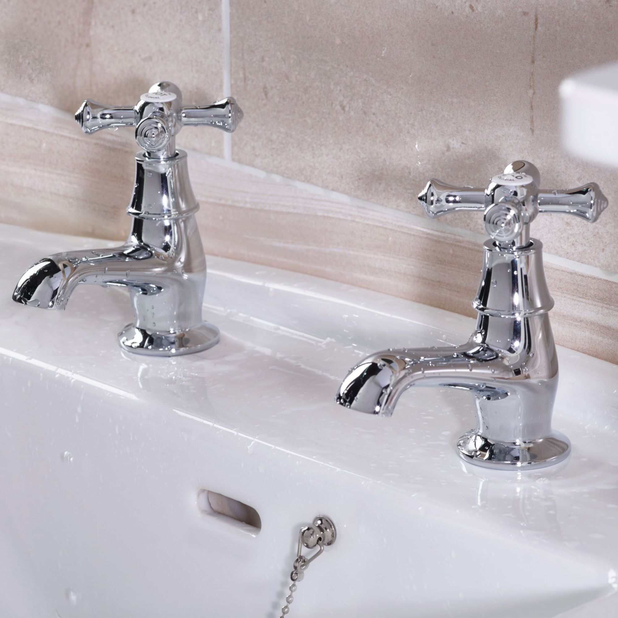 Bristan Colonial Chrome effect Traditional Double Basin Pillar Tap