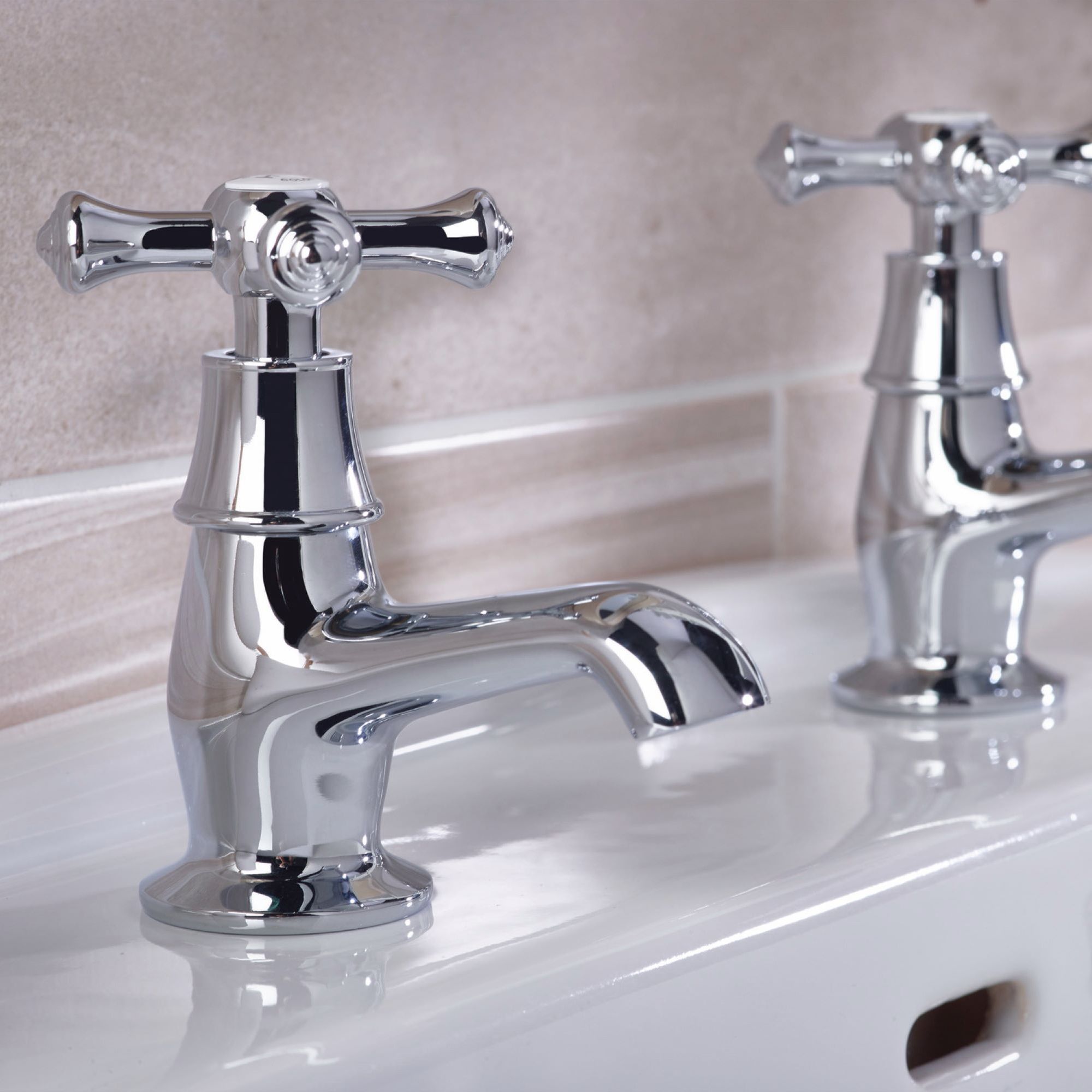 Bristan Colonial Chrome effect Traditional Double Basin Pillar Tap