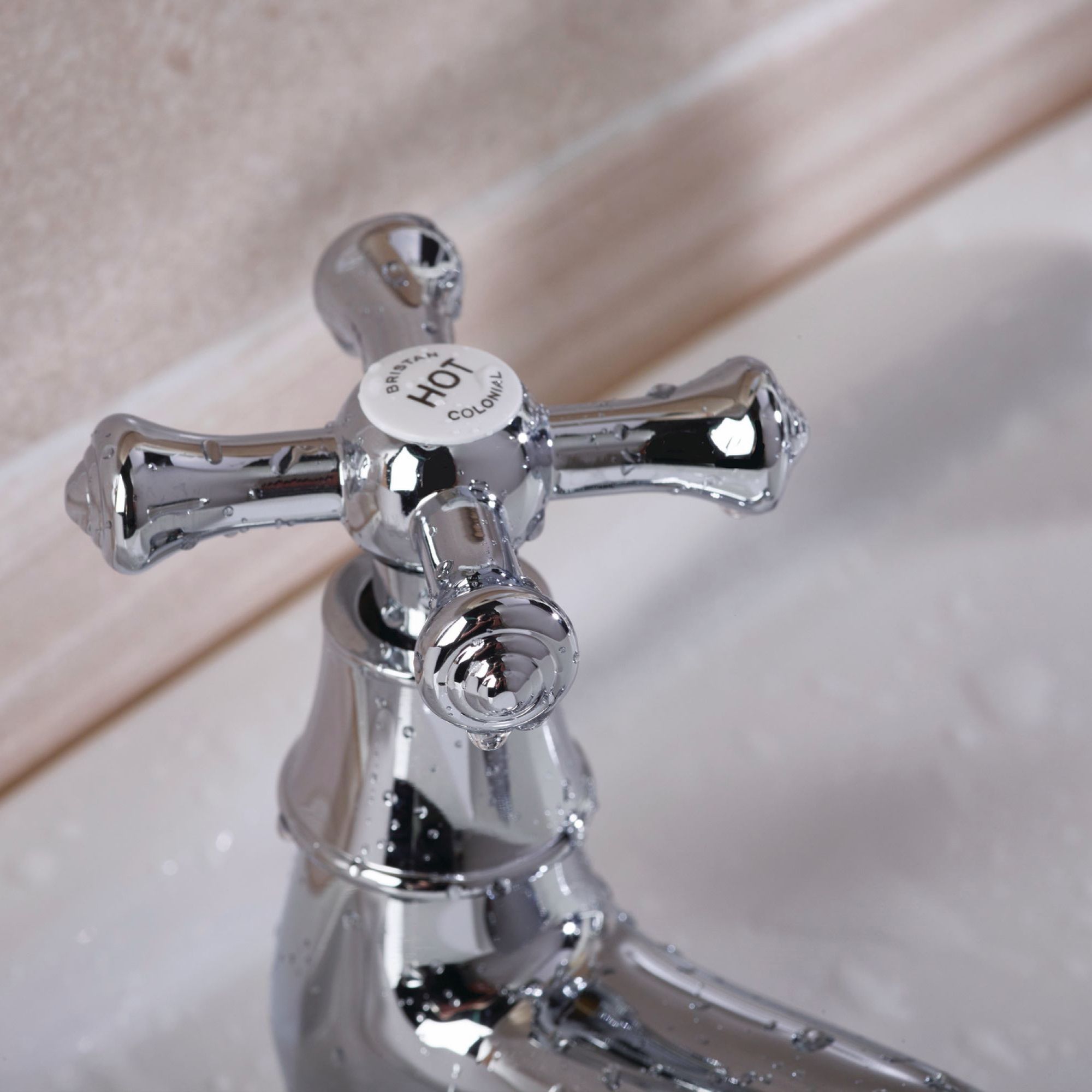 Bristan Colonial Chrome effect Traditional Double Basin Pillar Tap