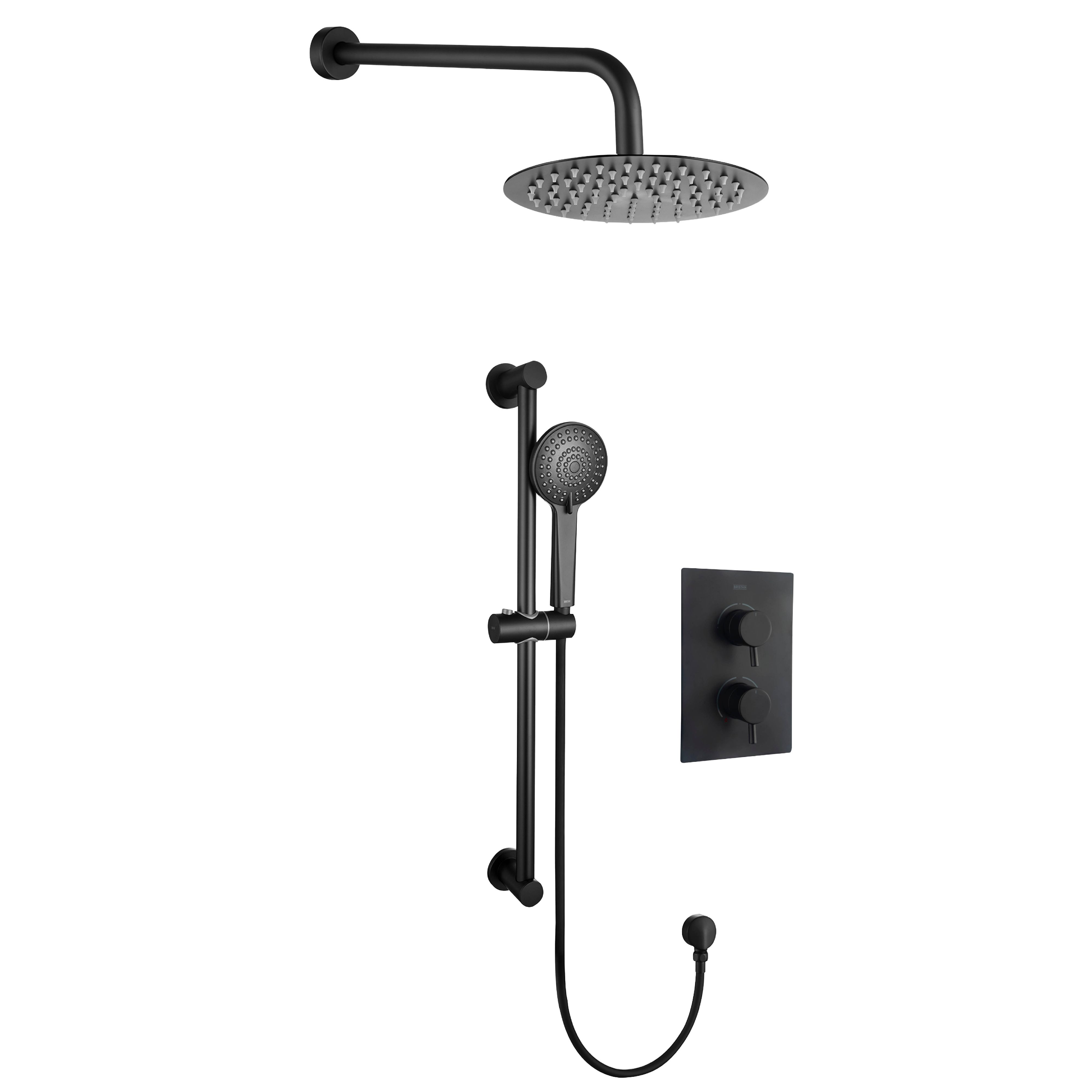 Bristan Divine Matt Black Wallmounted Thermostatic Mixer Shower DIY