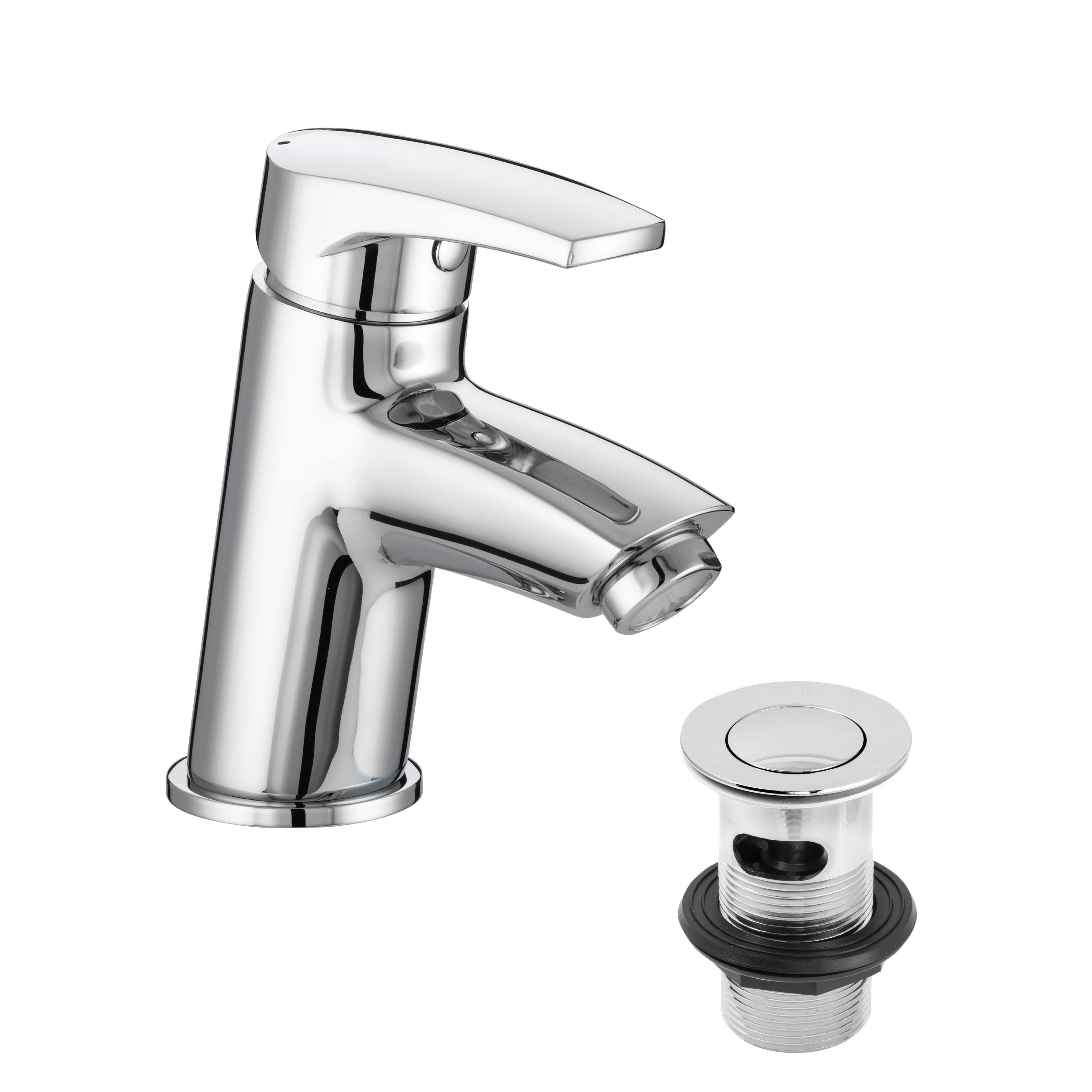 Bristan Divine Small Chrome effect Deck-mounted Manual Basin Mono mixer Tap