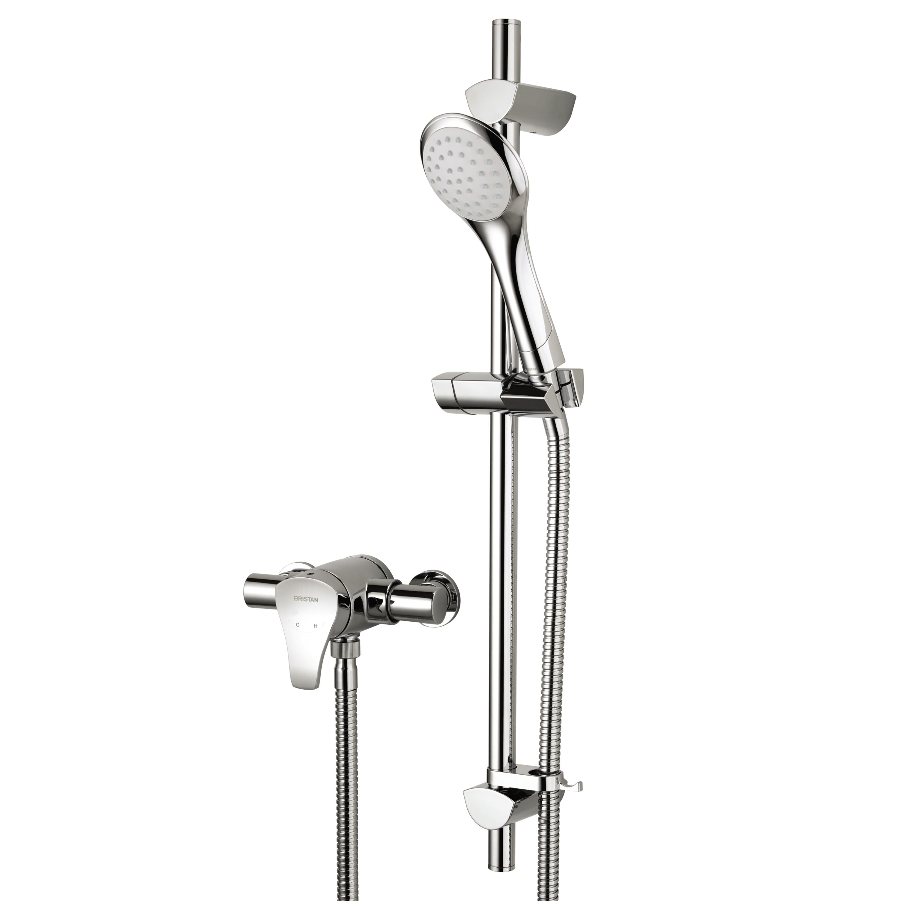 Bristan Invigor Chrome effect Wall-mounted Thermostatic Mixer Shower
