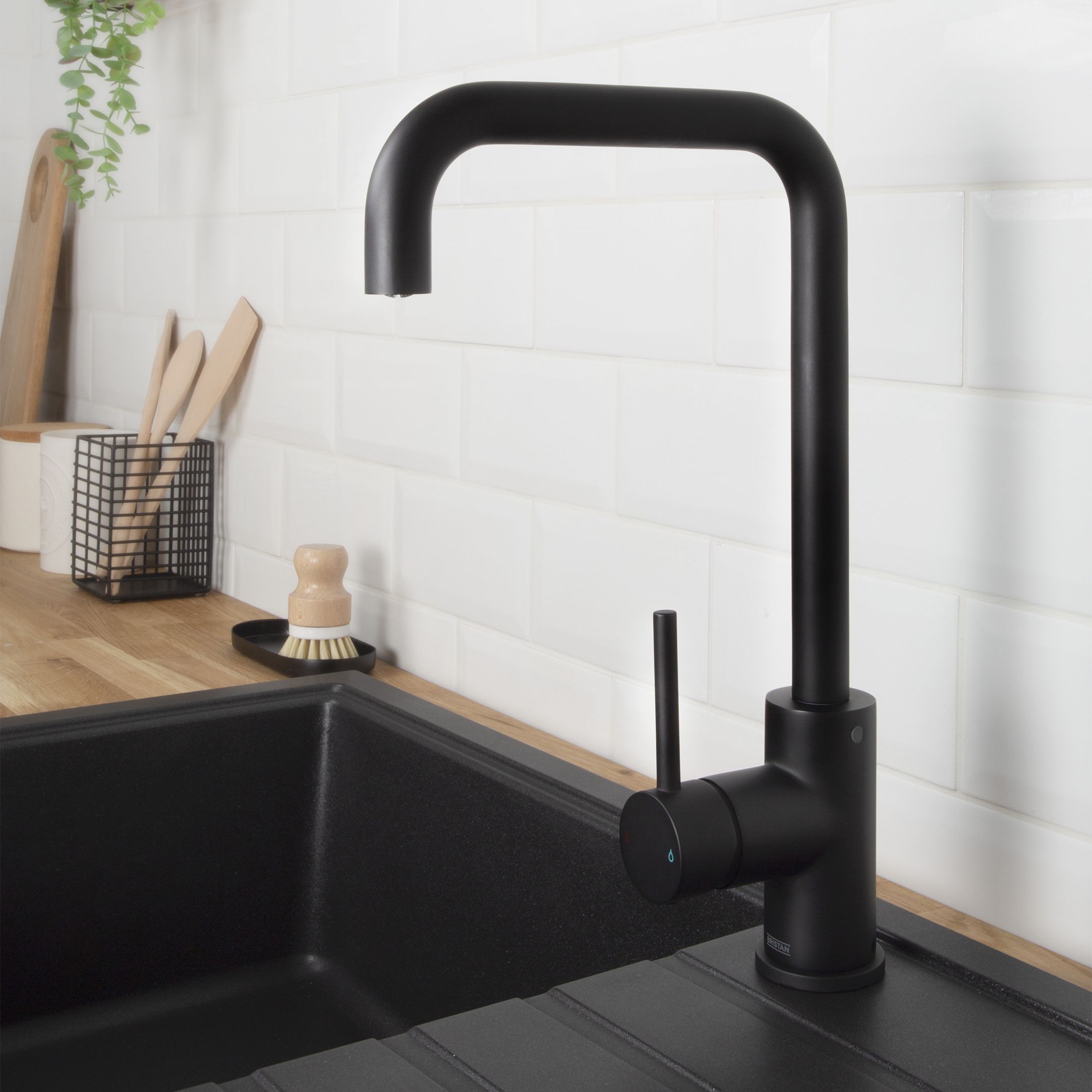 Bristan Lemon Matt Black Kitchen Monobloc mixer Tap