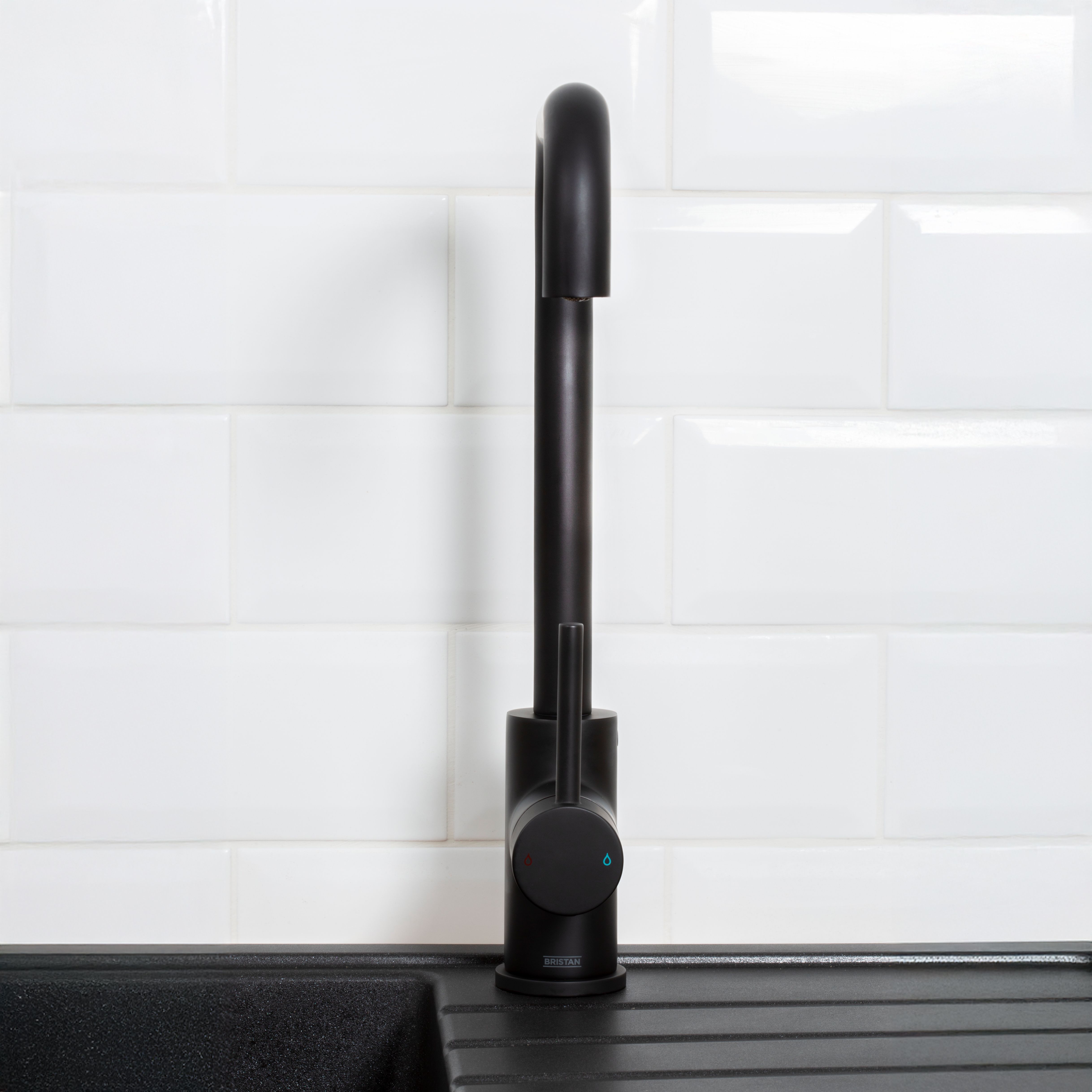 Bristan Lemon Matt Black Kitchen Monobloc mixer Tap