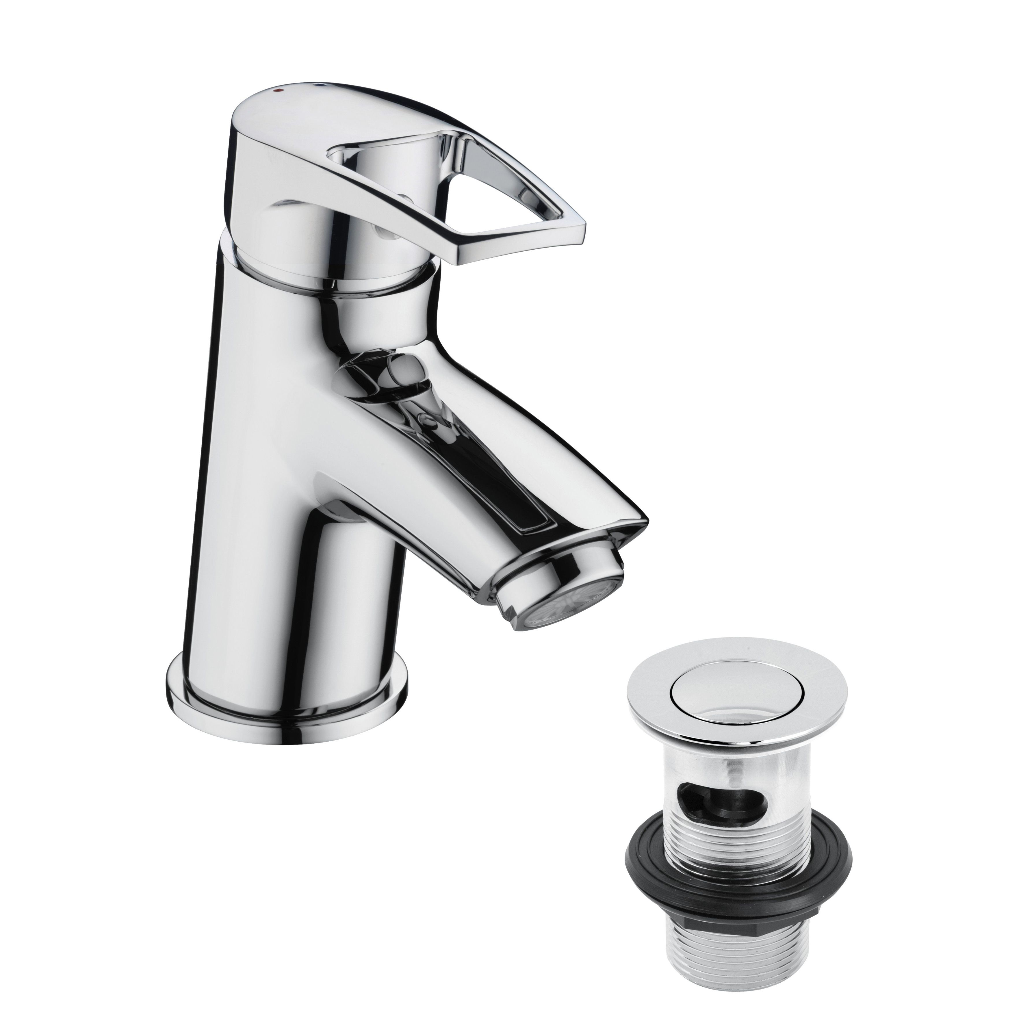 Bristan Mercury Standard Chrome effect Deck-mounted Manual Basin Mixer Tap