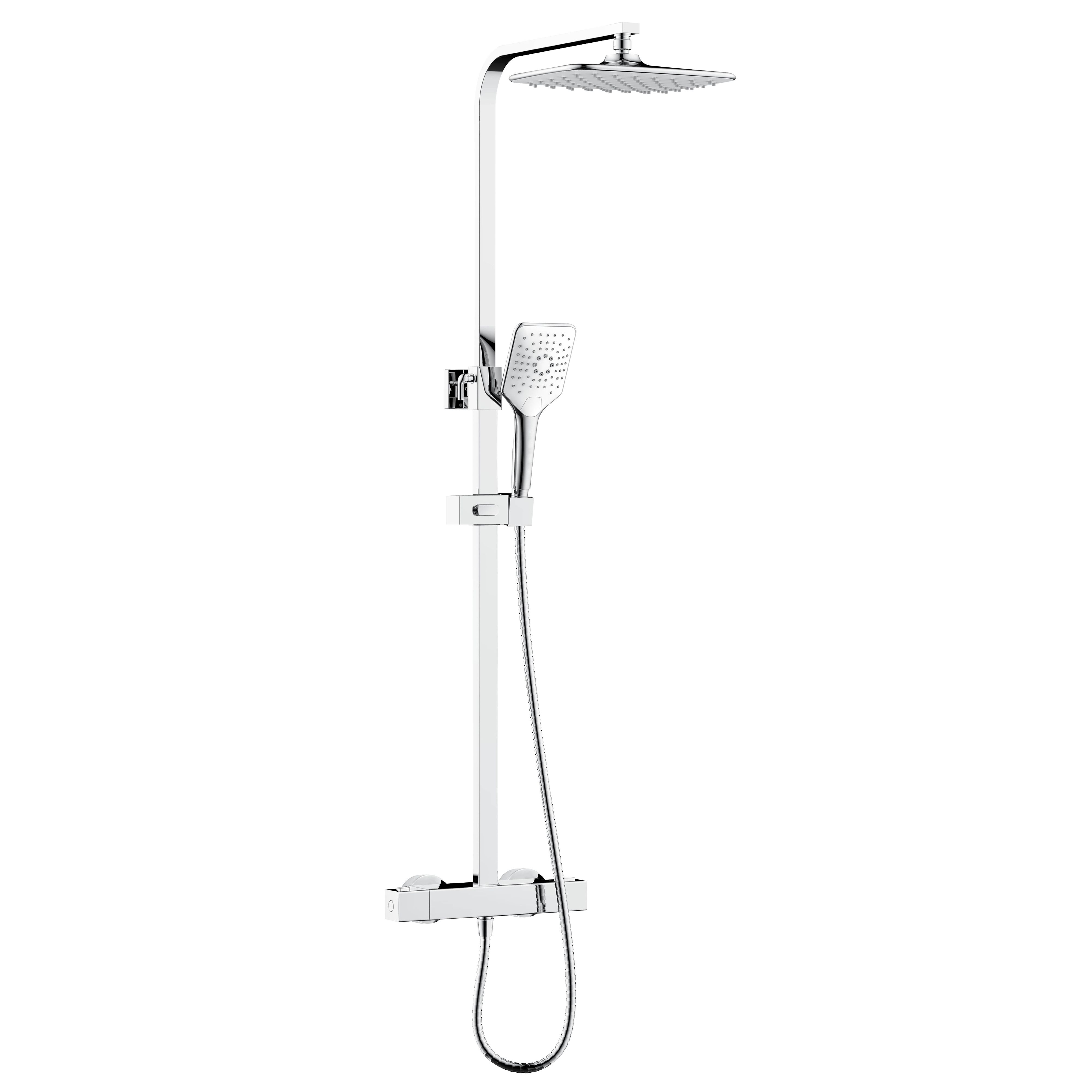 Bristan Noctis Gloss Chrome effect Rear fed Thermostatic Mixer Multi head shower