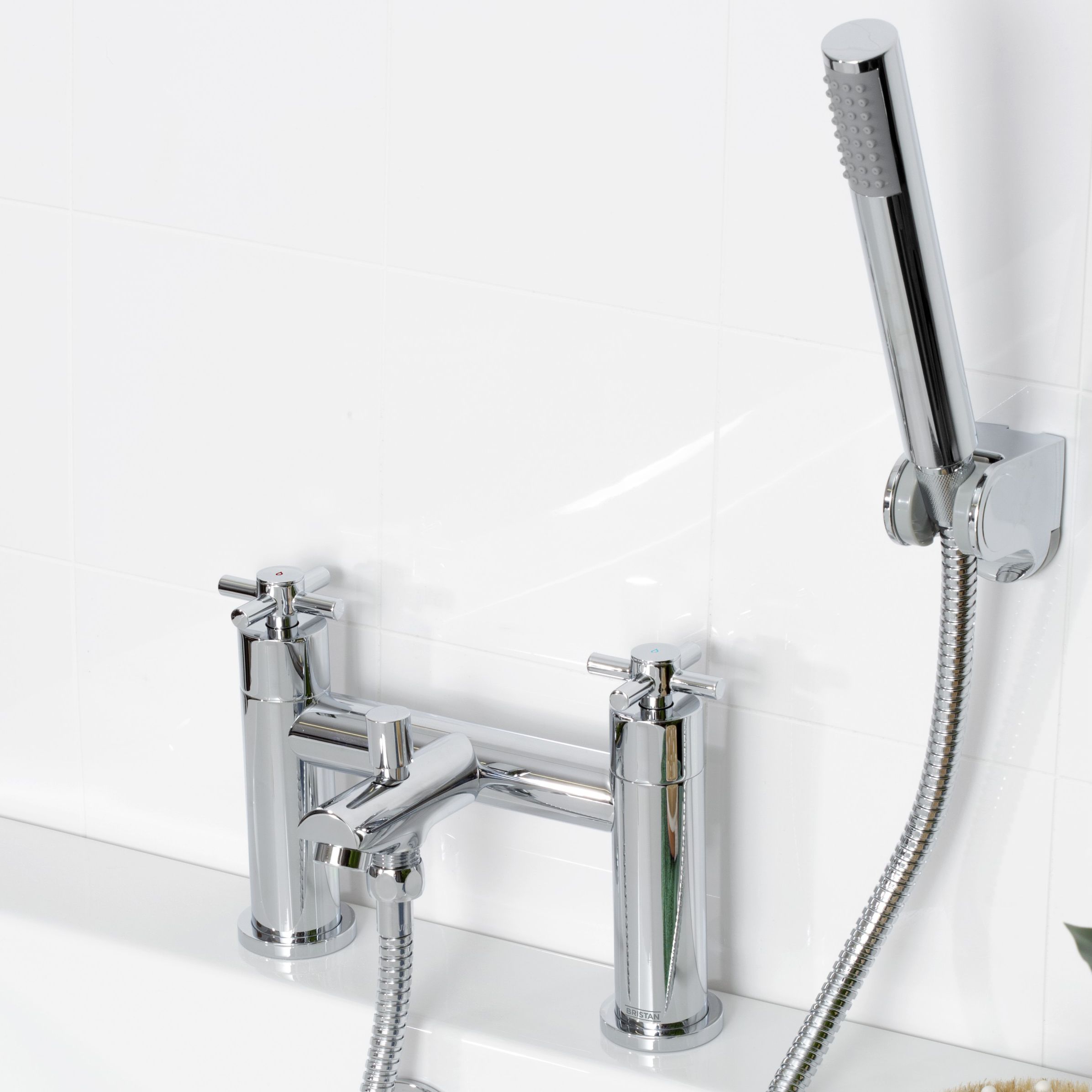 Bristan Nurture Polished Chrome effect Rim-mounted (2TH) Shower mixer Tap