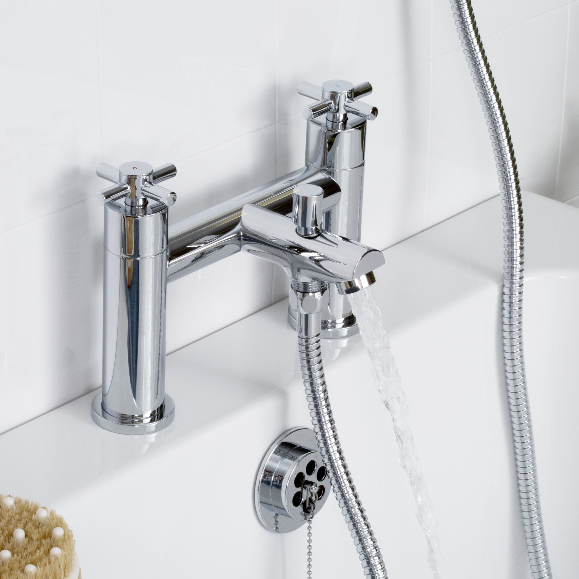 Bristan Nurture Polished Chrome effect Rim-mounted (2TH) Shower mixer Tap