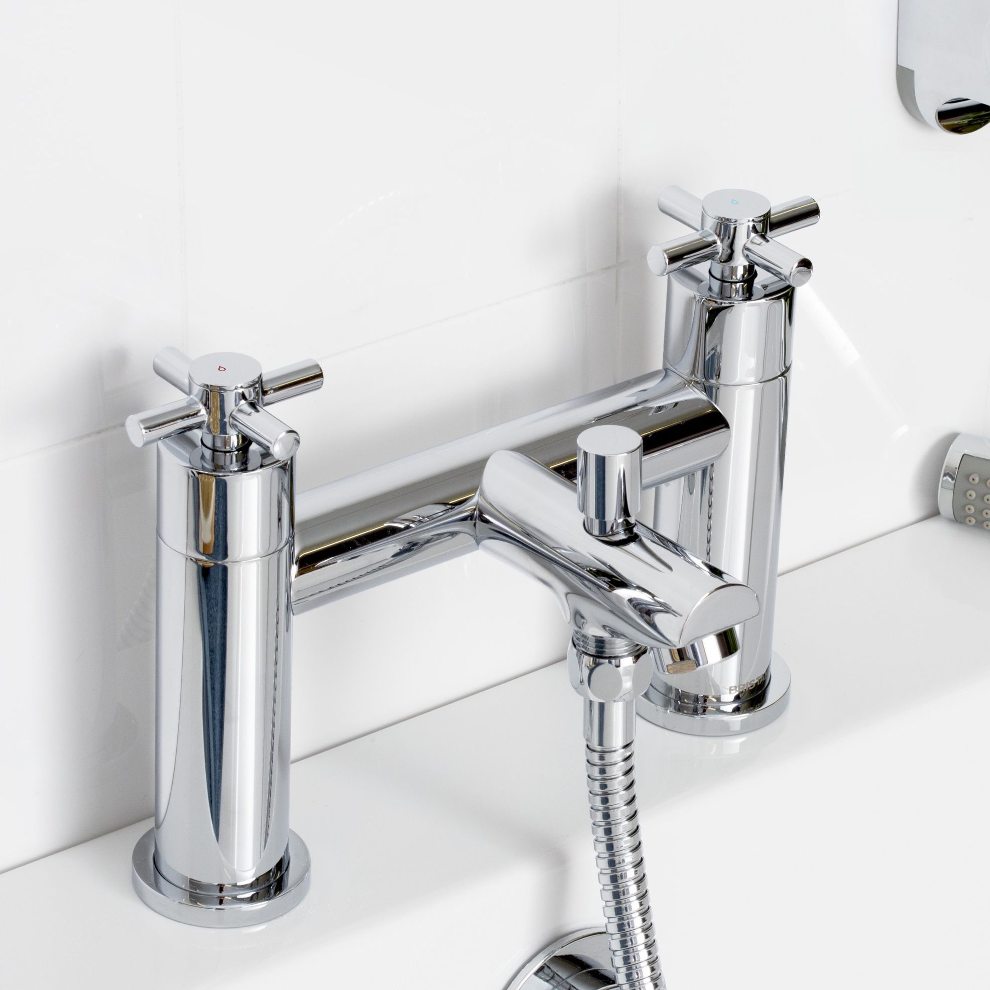 Bristan Nurture Polished Chrome effect Rim-mounted (2TH) Shower mixer Tap