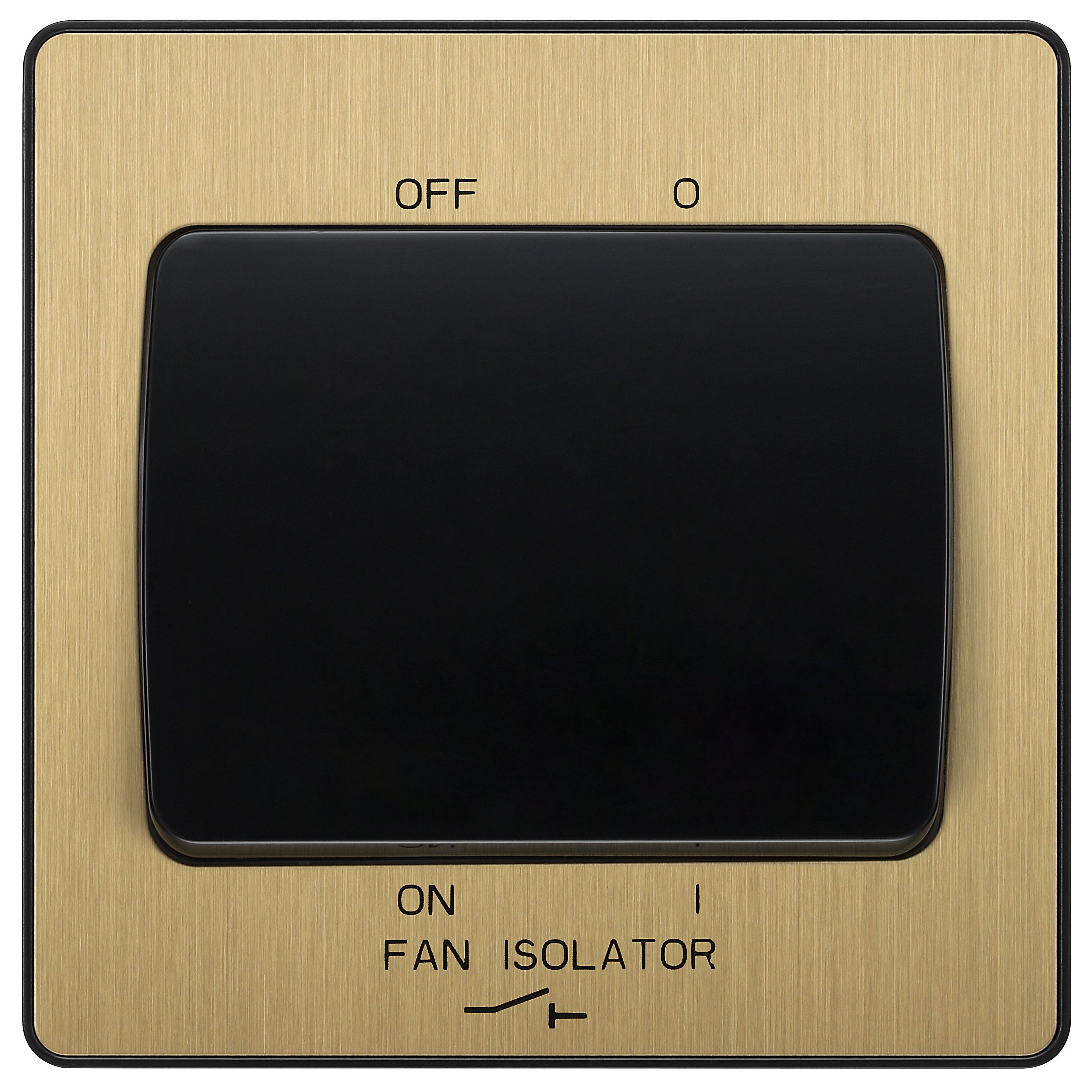 British General 10A Rocker Low Control switch Satin Brass effect