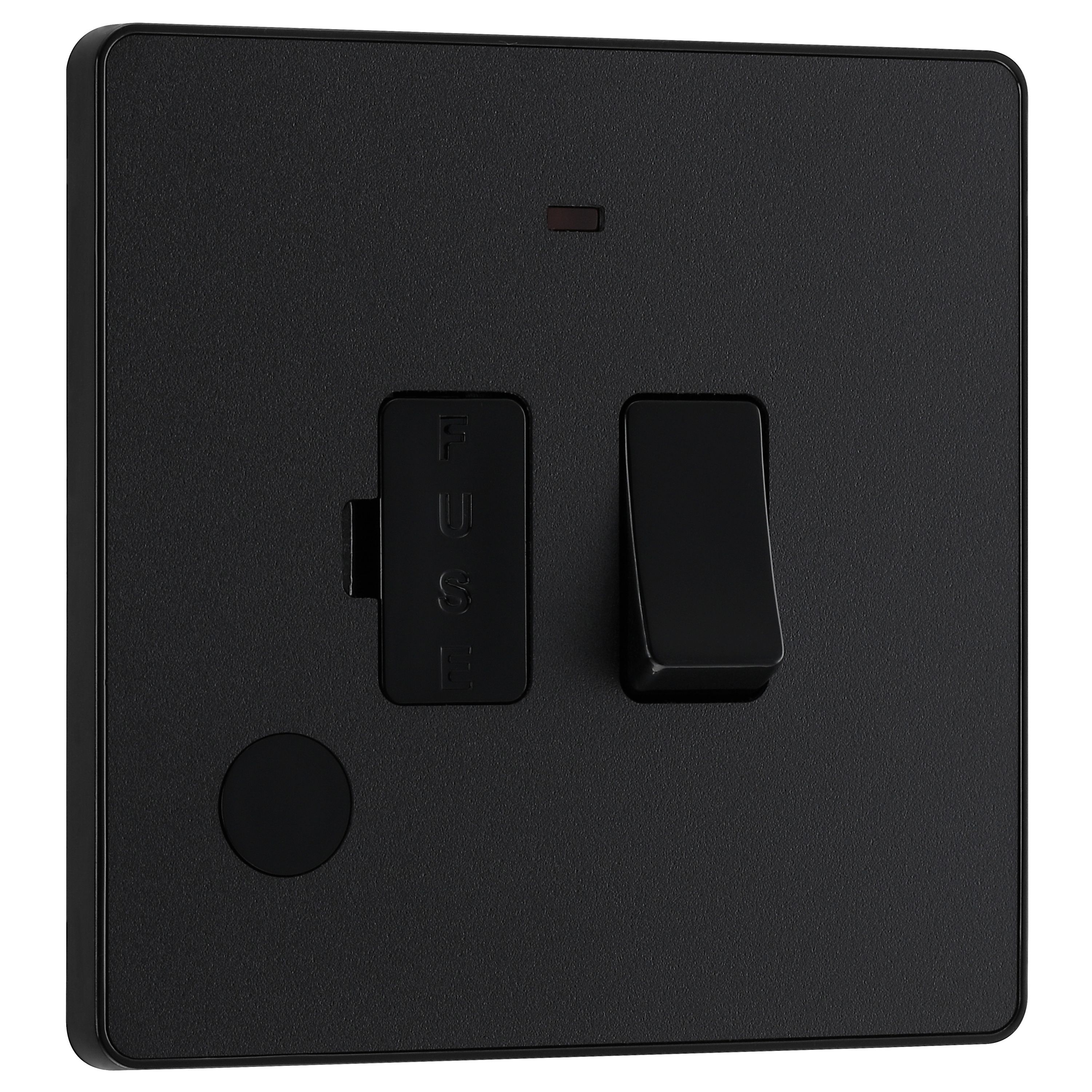 British General 13A 1 gang 2 way Low profile Switched LED indicator Fused connection unit Matt Black - 4