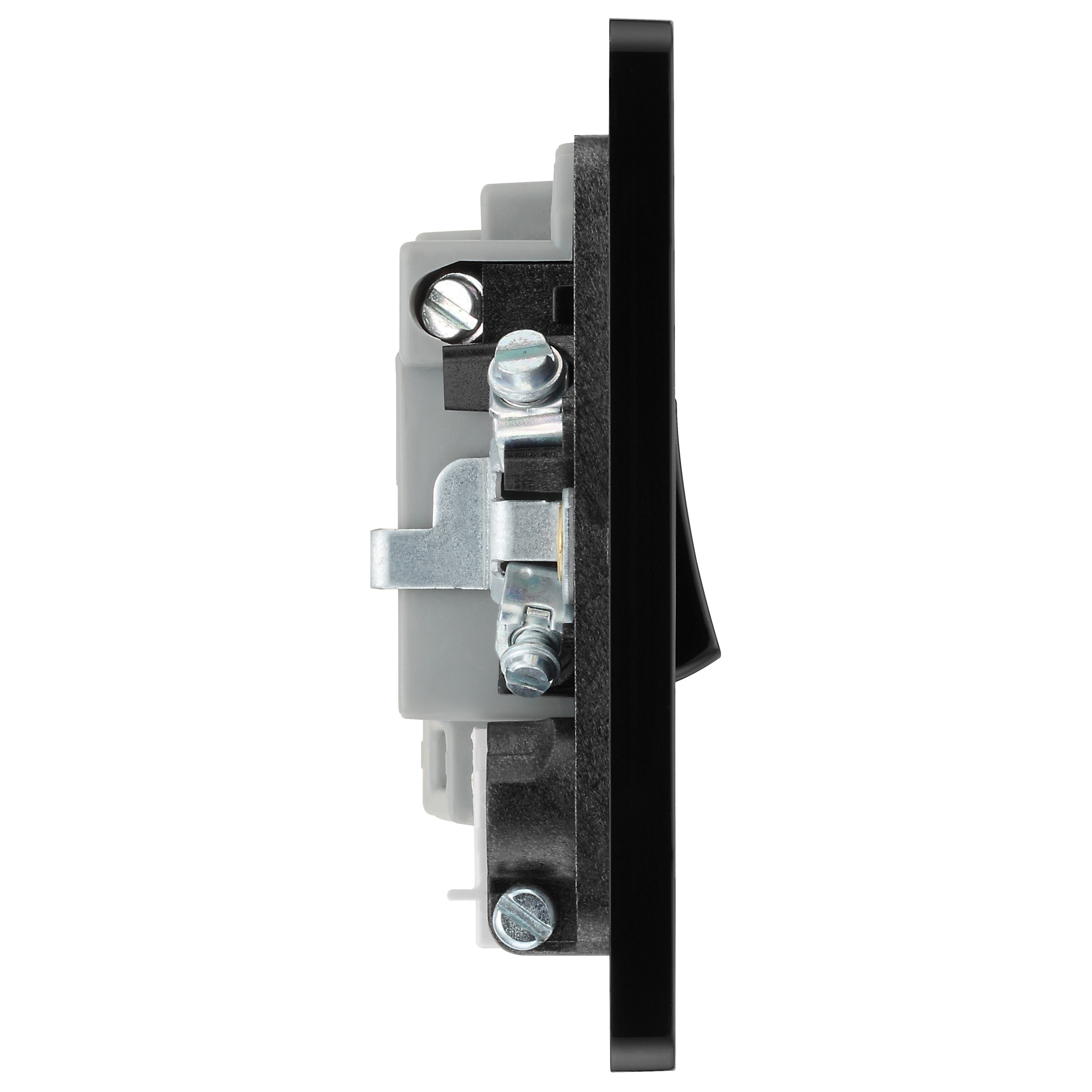 British General 13A 1 gang 2 way Low profile Switched LED indicator Fused connection unit Matt Black - 6