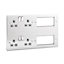 British General 13A Stainless steel effect 4 gang Combination plate