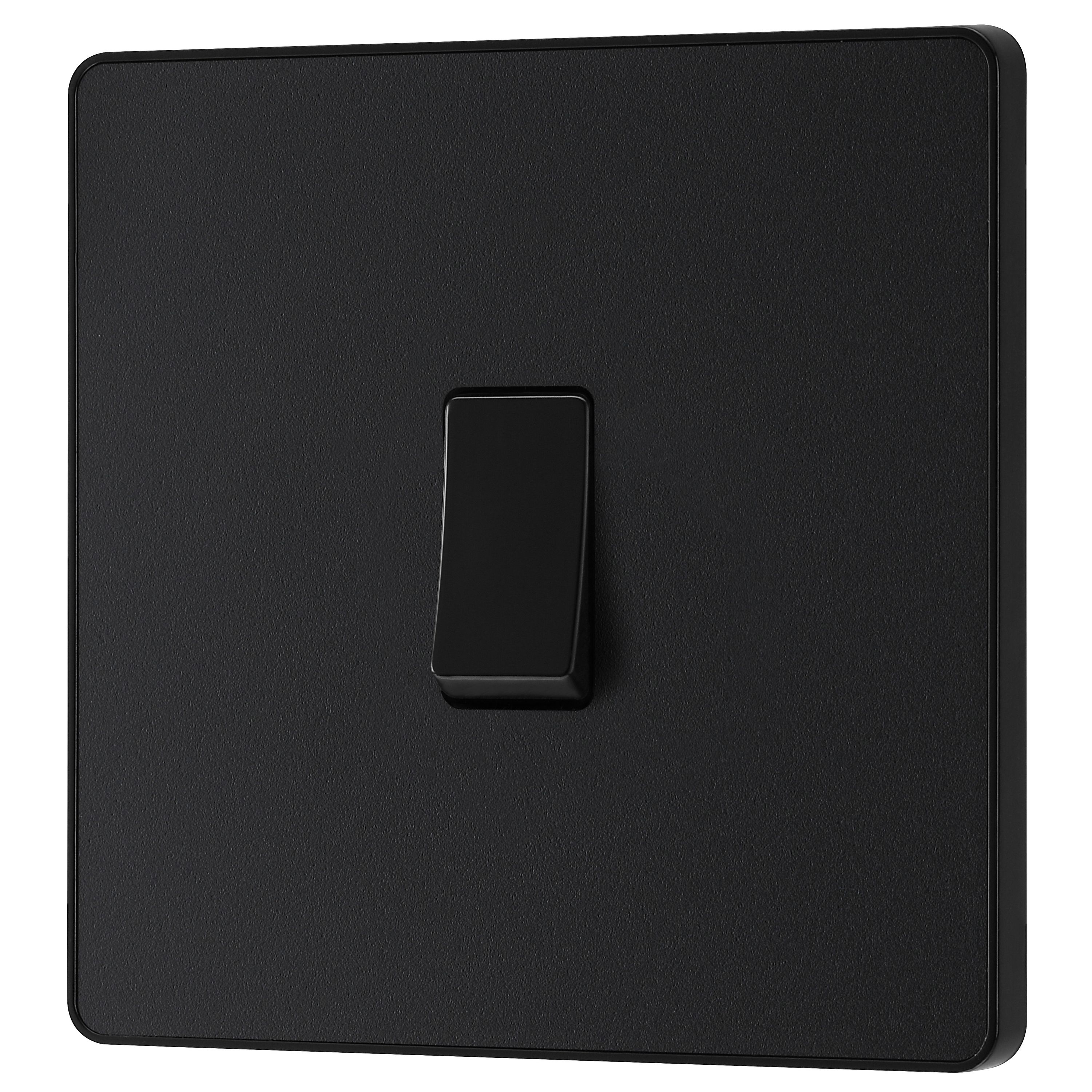 British General 20A 2 way 1 gang Single light Screwless Switch Matt Black - 3