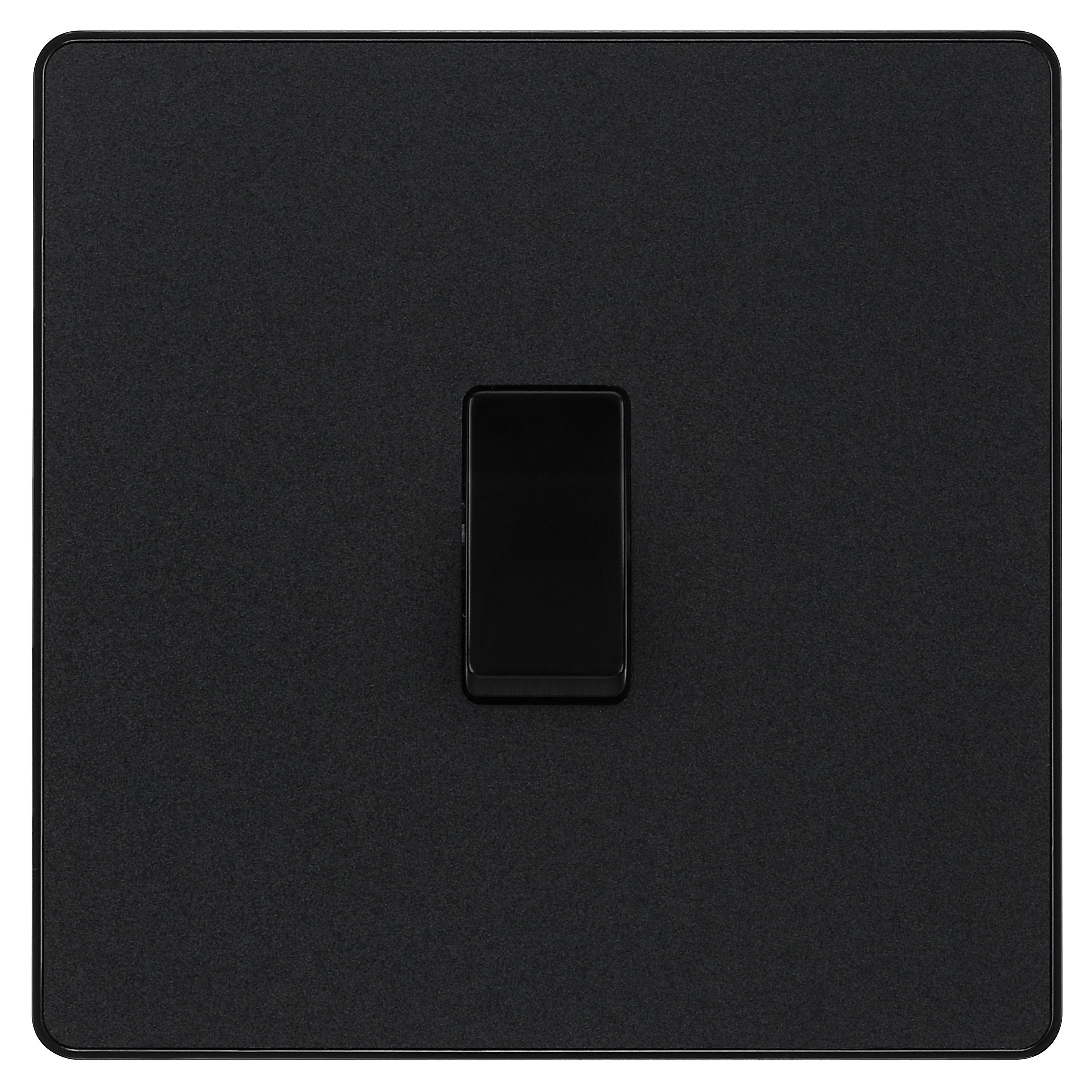 British General 20A 2 way 1 gang Single light Screwless Switch Matt Black