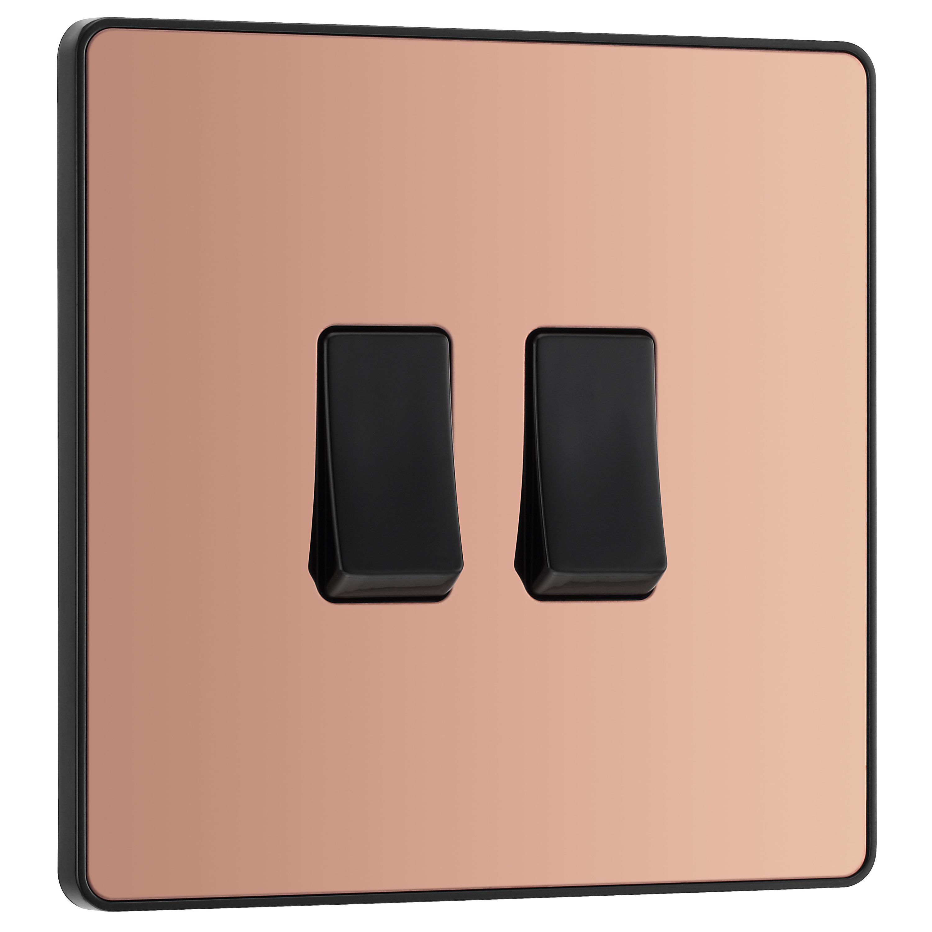 British General 20A 2 way 2 gang Double light Screwless Switch Gloss Copper effect - 4