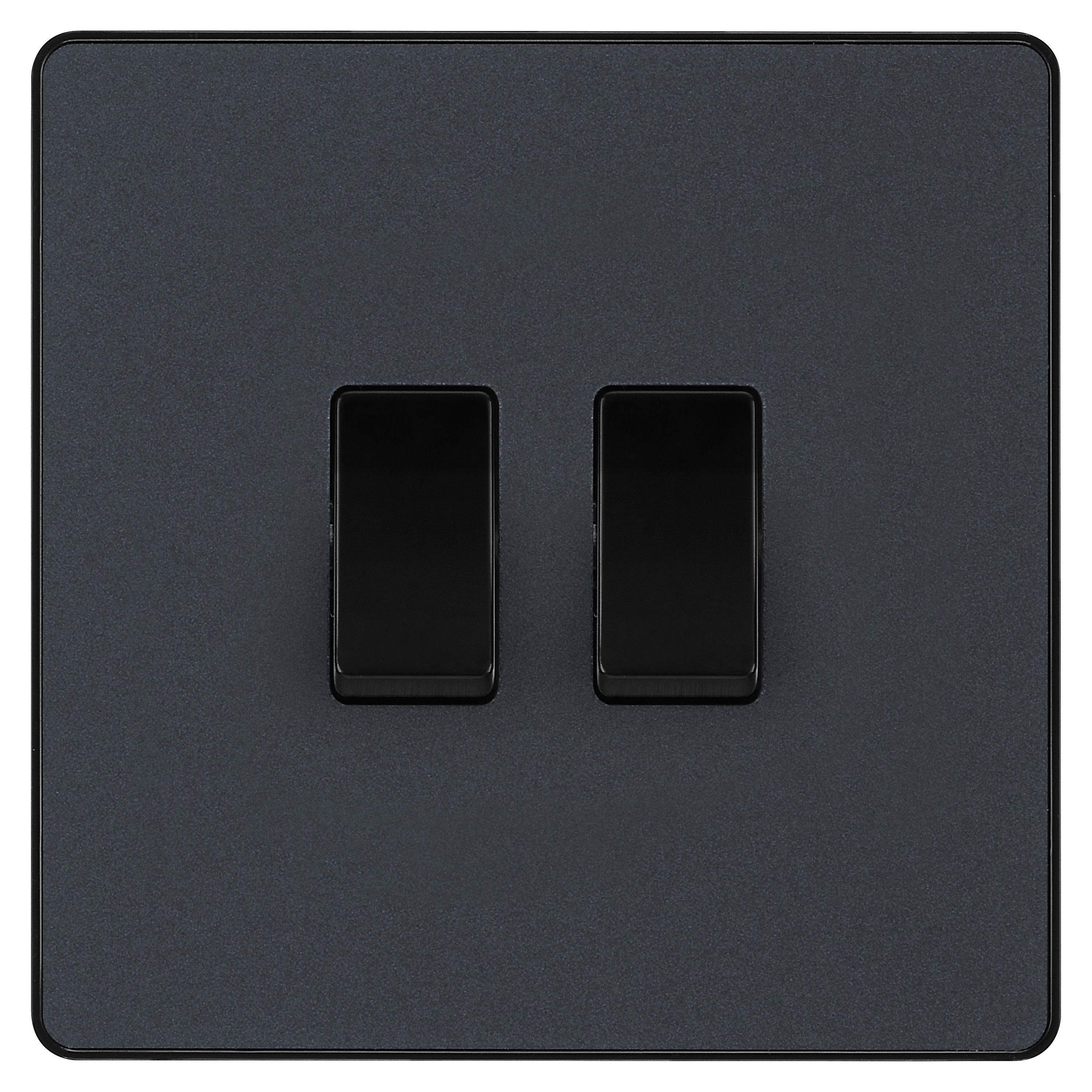 British General 20A 2 way 2 gang Double light Screwless Switch Matt Grey