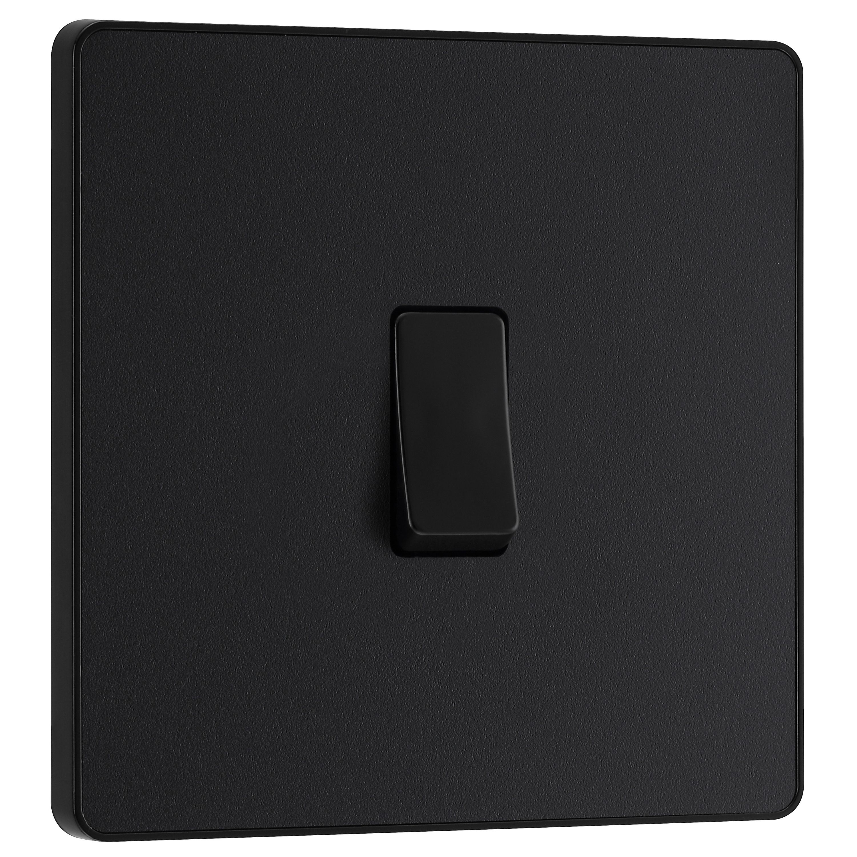 British General 20A Single 3 way Raised slim Screwless Intermediate switch Matt Black - 4