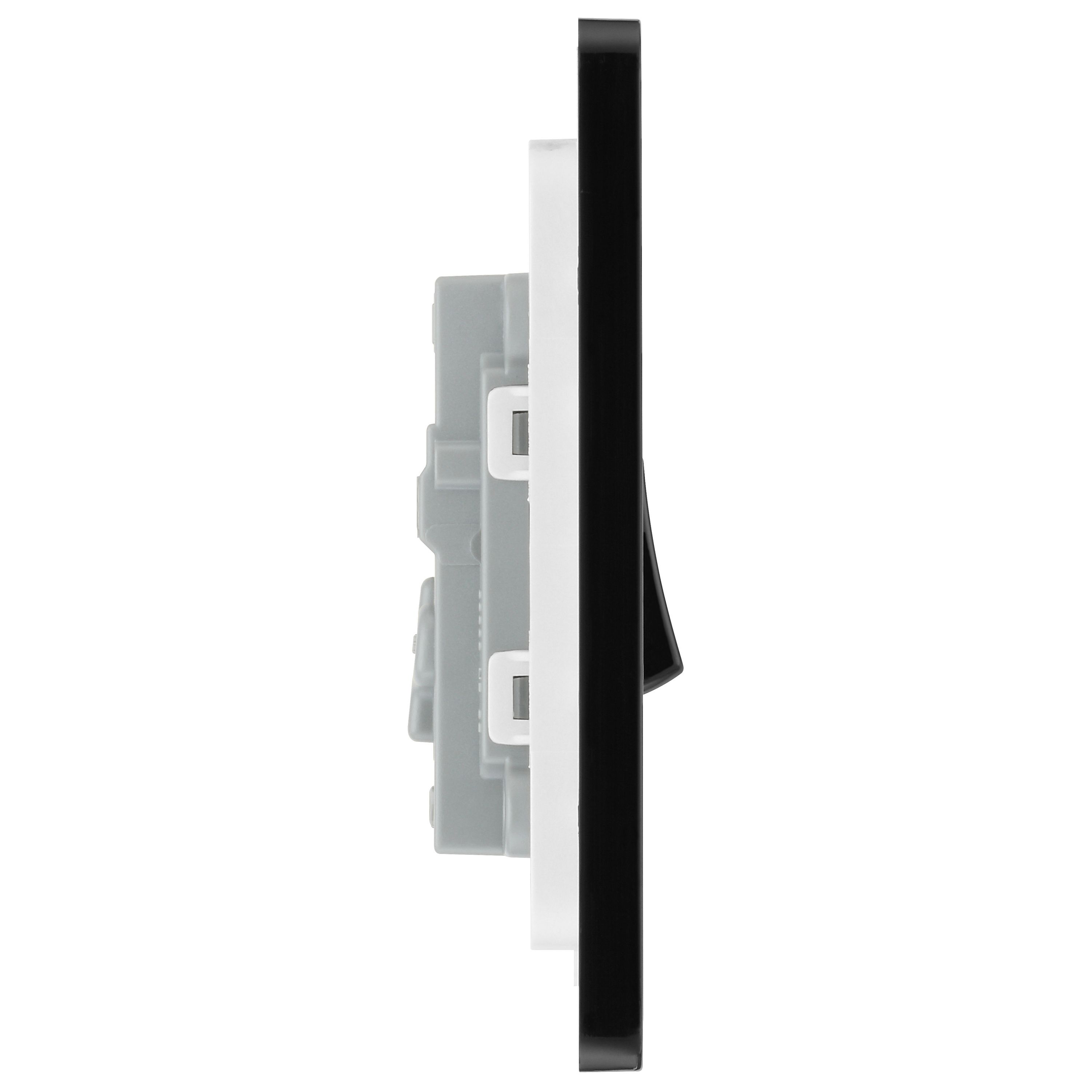 British General 20A Single 3 way Raised slim Screwless Intermediate switch Matt Black - 6