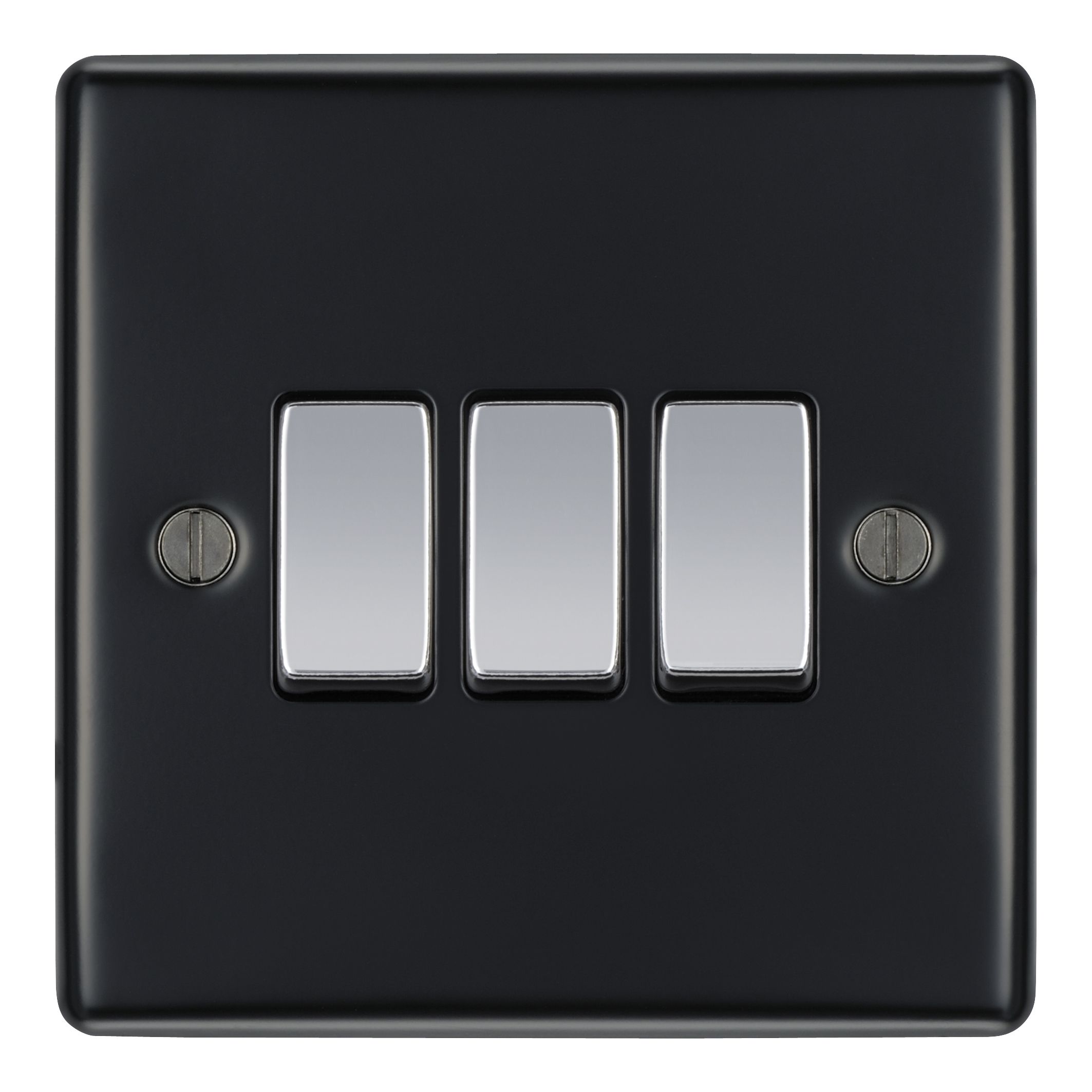 British General Black 10A 2 way 3 gang Switch