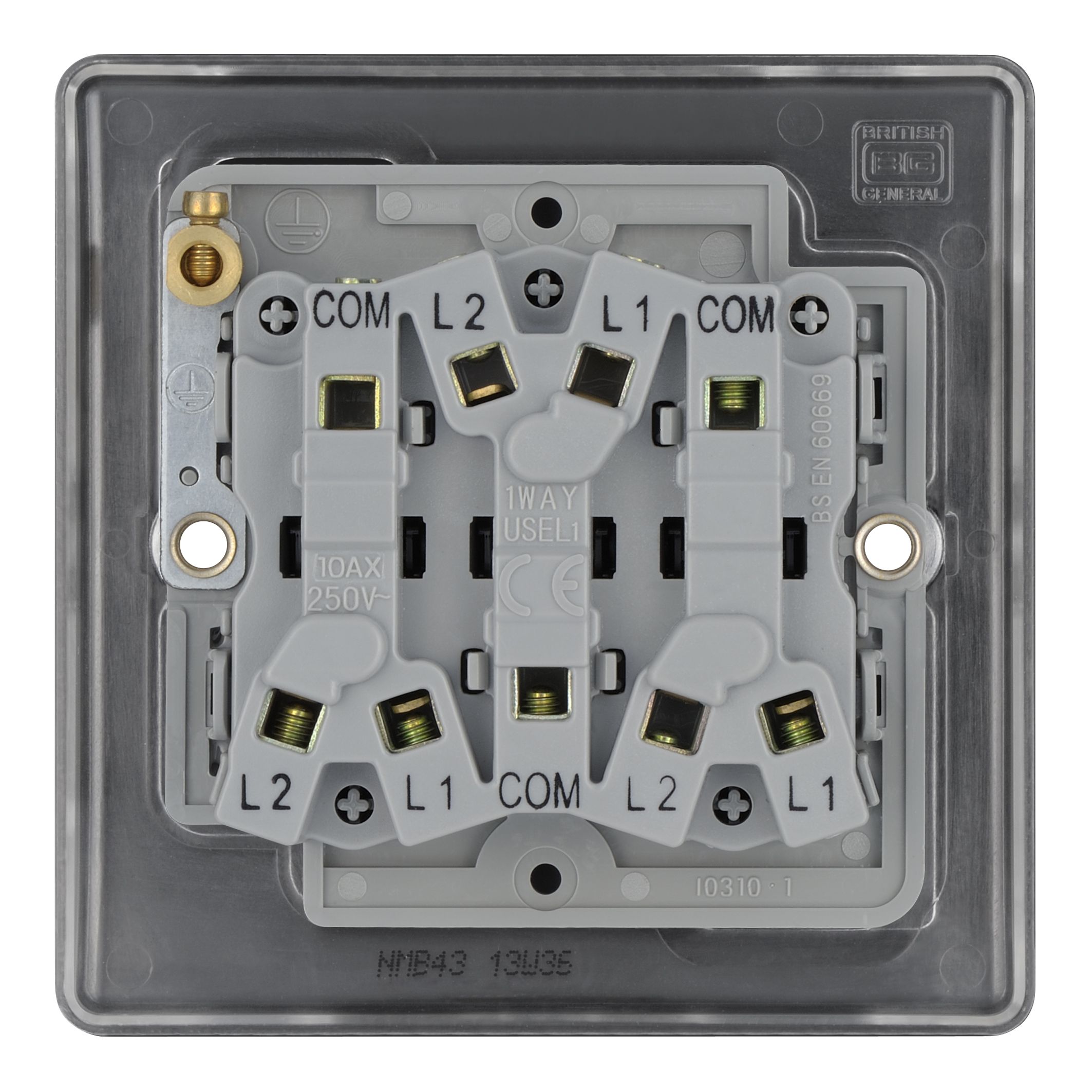 British General Black 10A 2 way 3 gang Switch