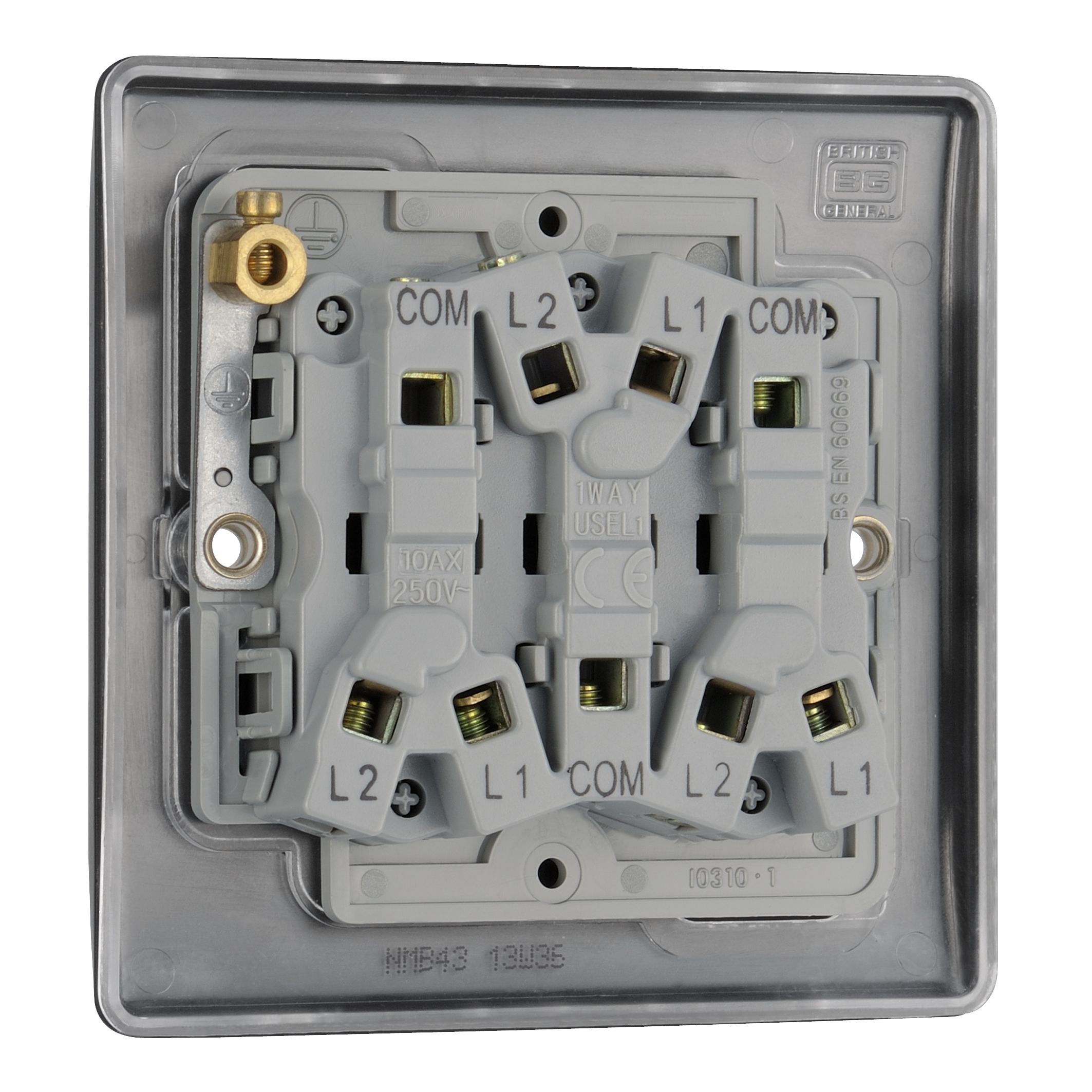 British General Black 10A 2 way 3 gang Switch