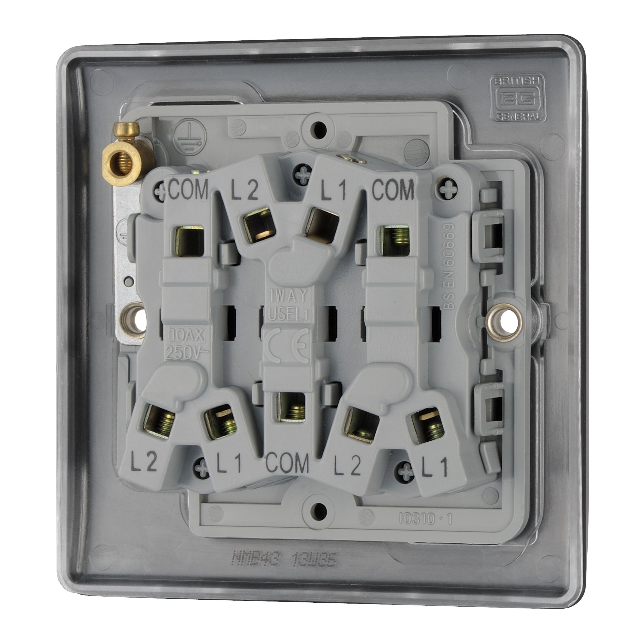 British General Black 10A 2 way 3 gang Switch