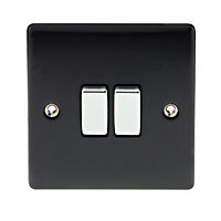 British General Black 10A 2 way Raised Light Switch, Pack of 5