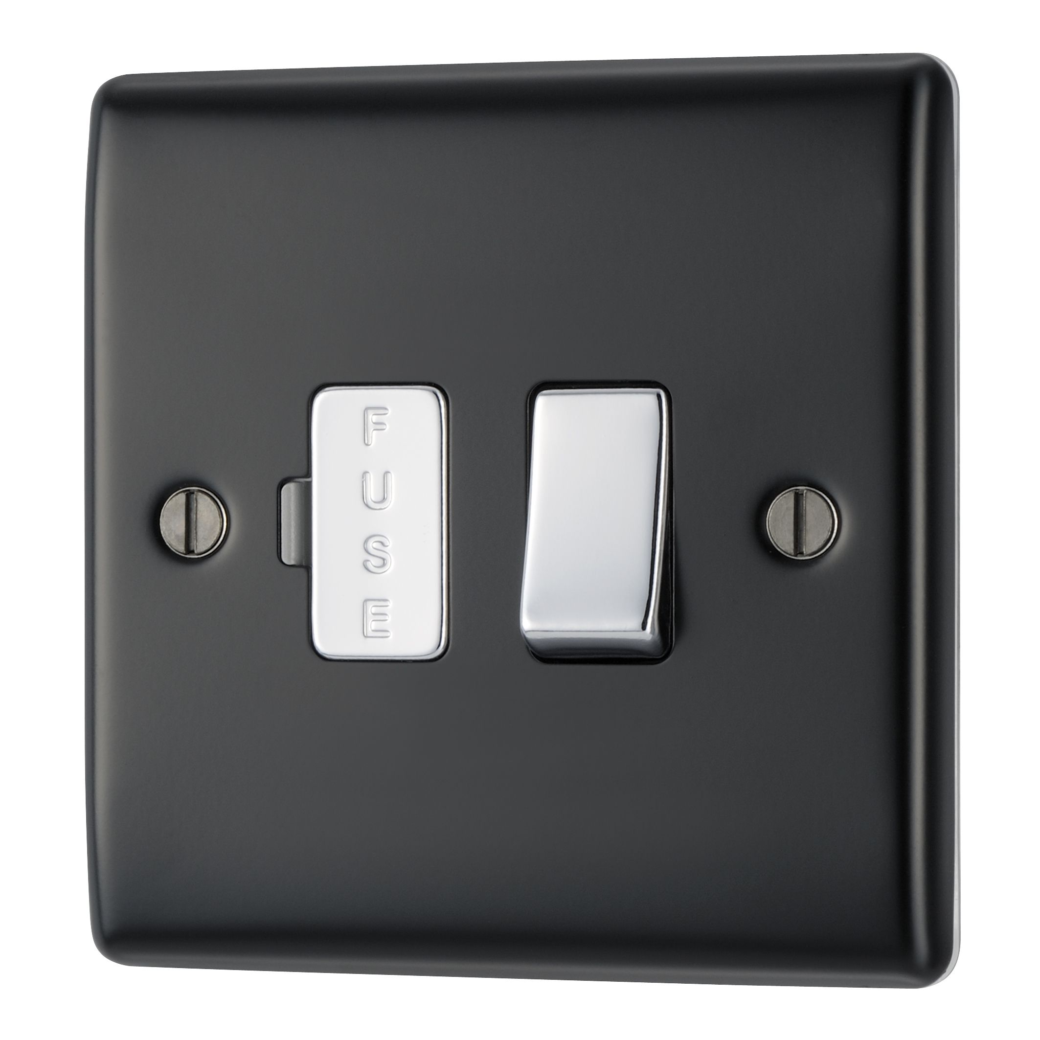 British General Black 13A Raised profile Screwed Switched Fused connection unit