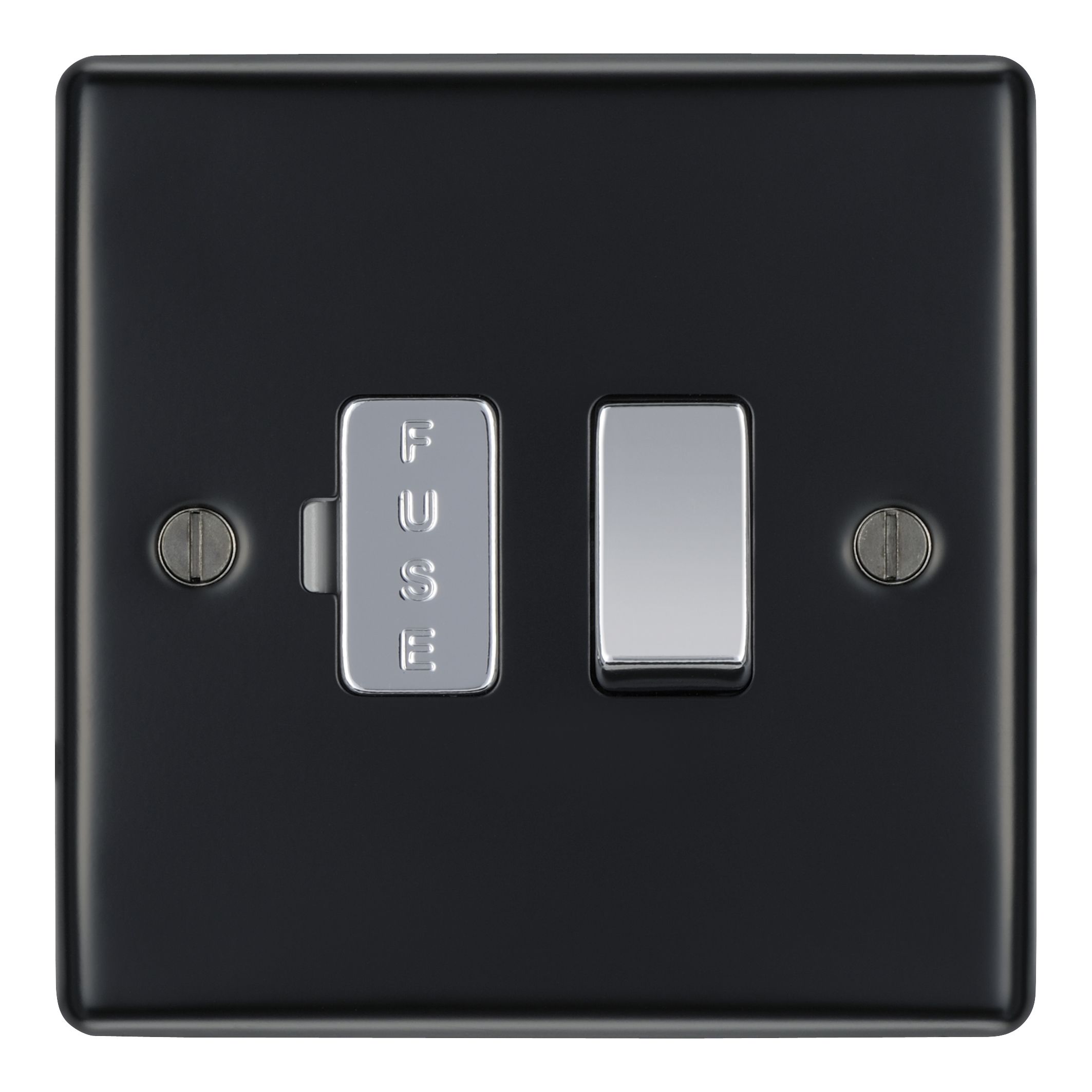British General Black 13A Raised profile Screwed Switched Fused connection unit