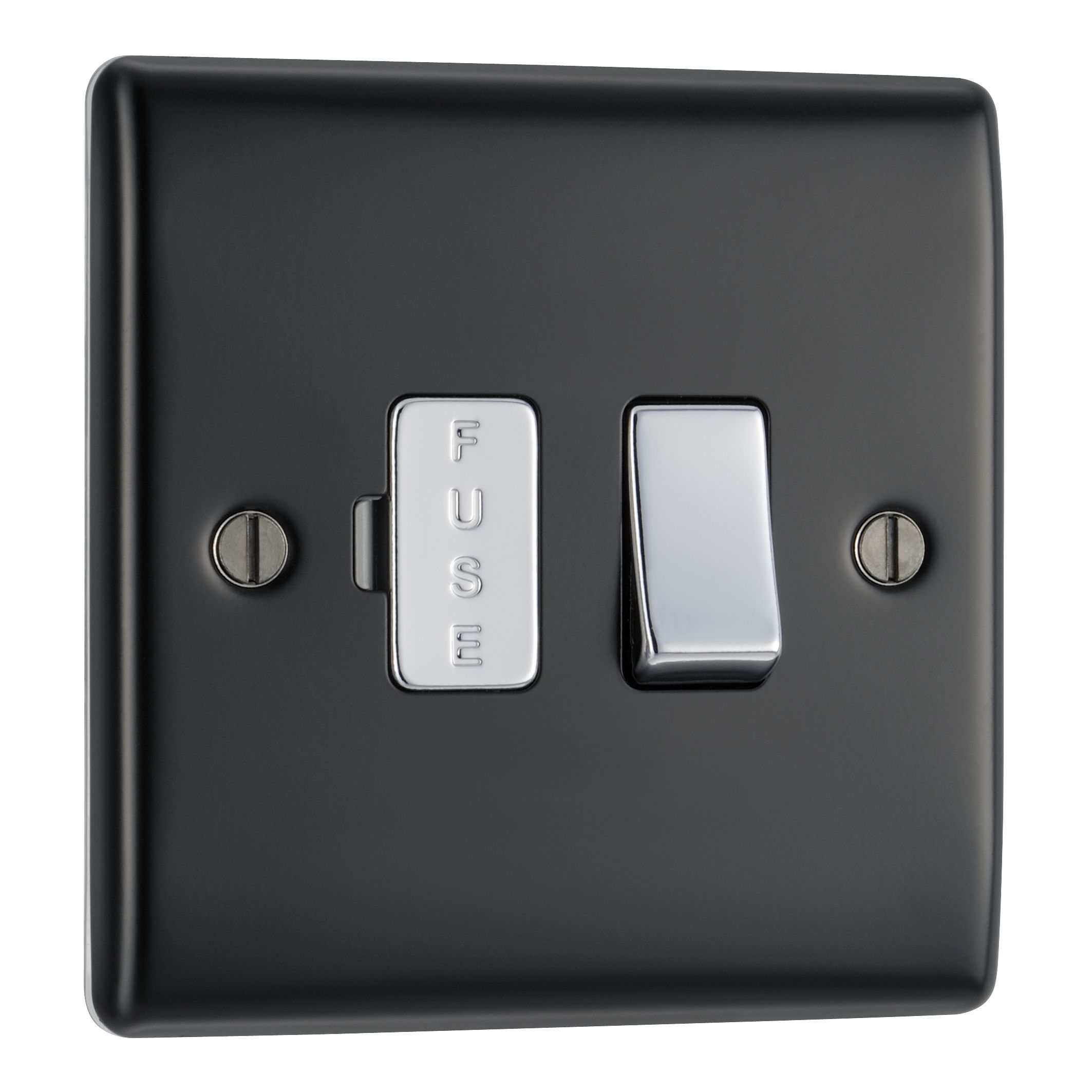 British General Black 13A Raised profile Screwed Switched Fused connection unit