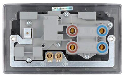 British General Black Cooker switch & socket with neon