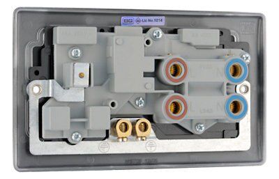 British General Black Cooker switch & socket with neon