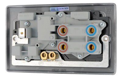 British General Black Cooker switch & socket with neon