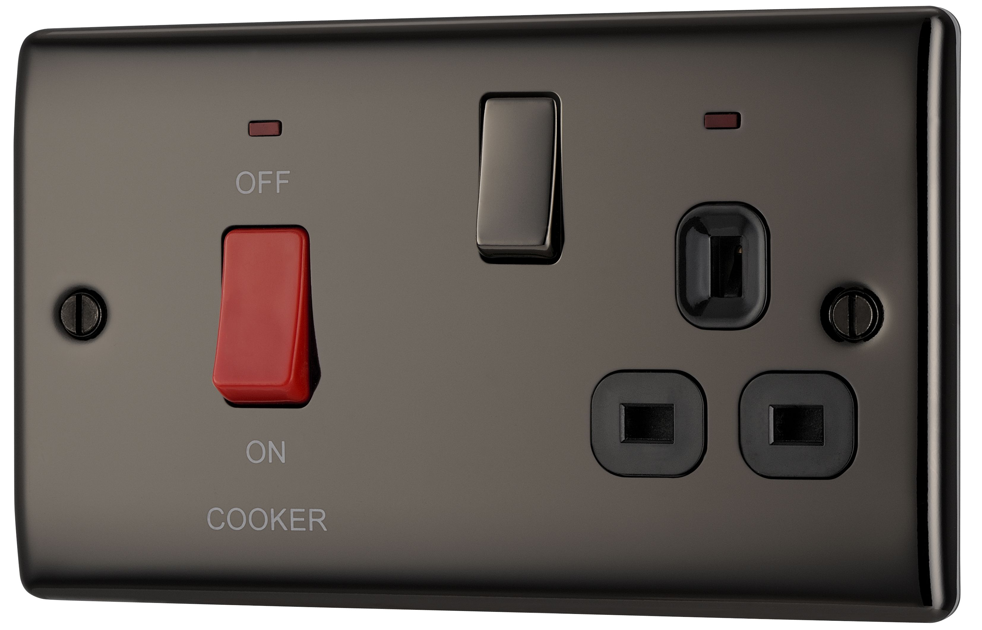 British General Black Cooker switch & socket