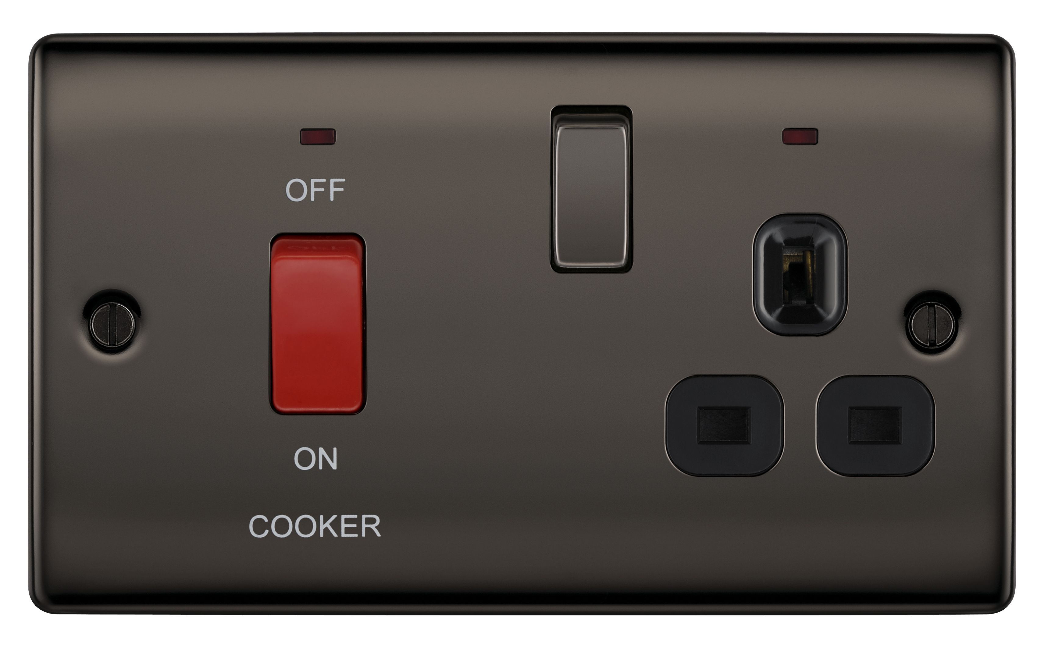 British General Black Cooker switch & socket